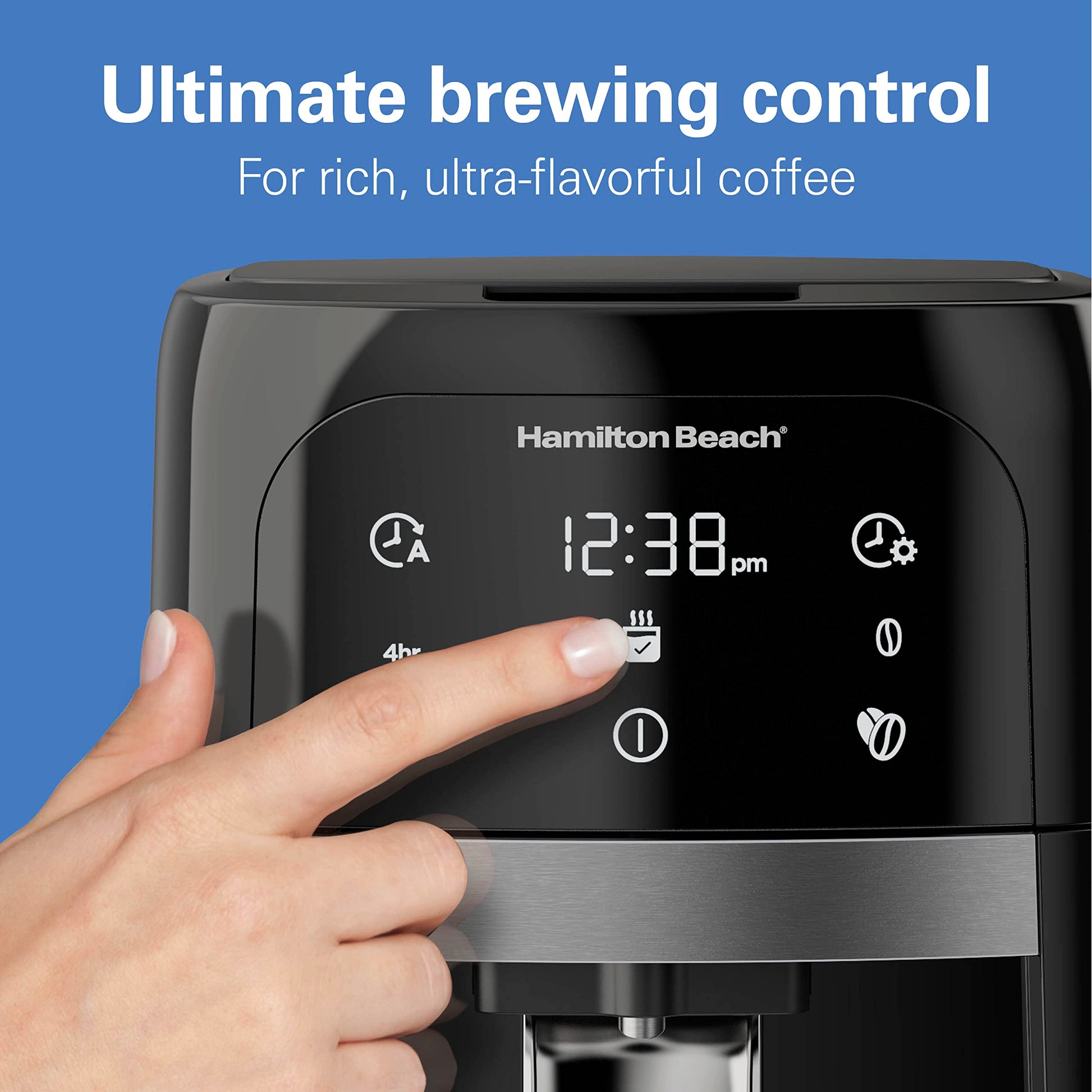 Hamilton Beach - Cafetera dispensadora de goteo programable con 14 tazas de olla interna para preparar bebidas, depósito de agua extraíble, negro Next Gen (47601)