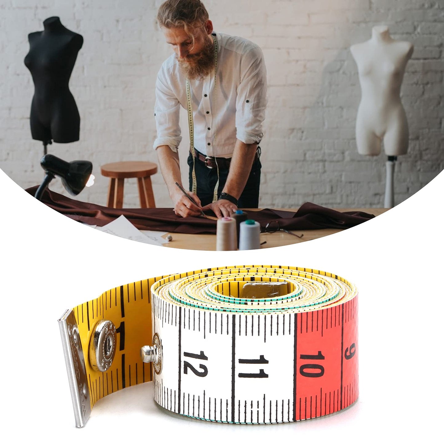 Cinta Métrica Multiusos Suave Portátil para Tienda de Ropa y Hogar