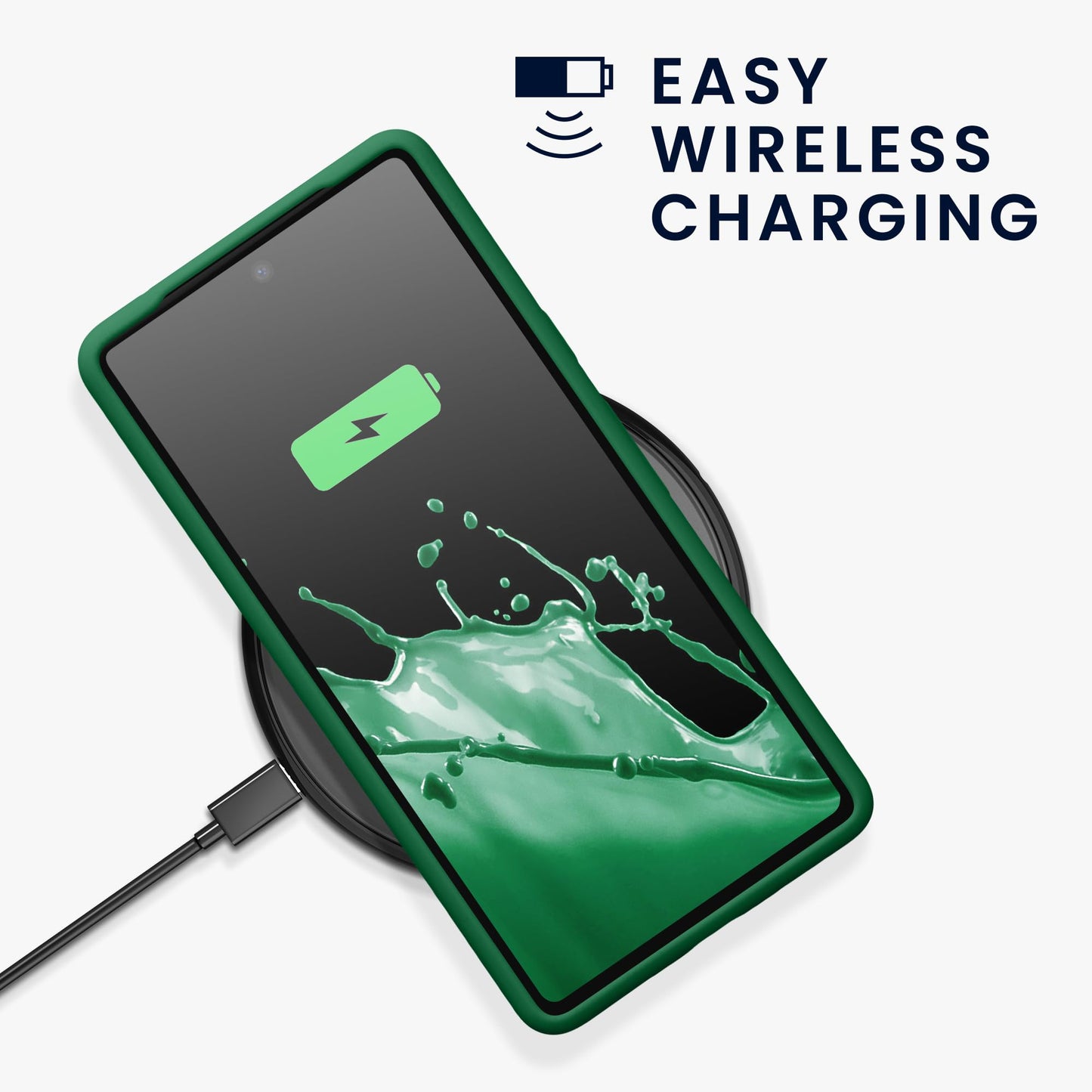 kwmobile Carcasa Compatible con Google Pixel 7a Funda - Case TPU y Silicona antigolpes - Apto Carga inalámbrica - Verde trébol
