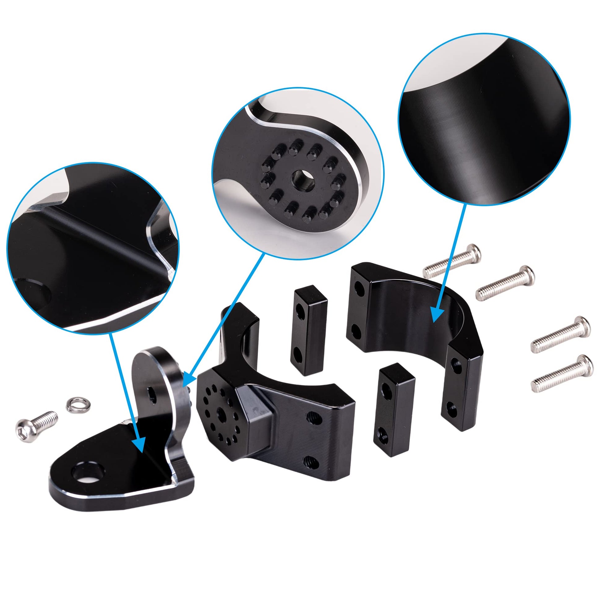 Dicater Soporte de montaje UTV de 360° para bandera/luz LED látigo/antena para barra de rollo de 1.7-2 pulgadas compatible con todos los UTV Can Am Maverick X3 Commander Polaris RZR 900 1000 XP Pro, paquete de 2