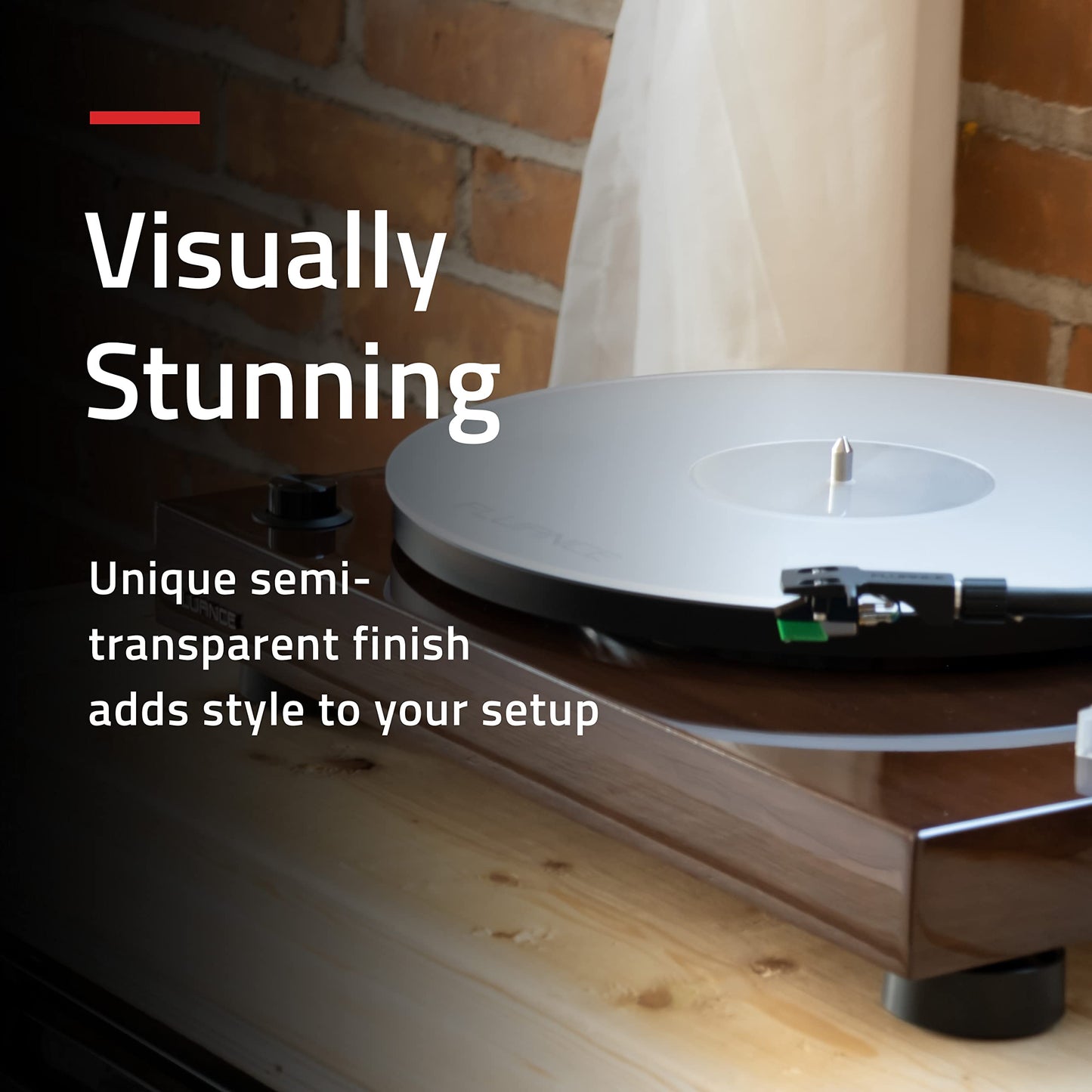 Fluance - Alfombrilla acrílica para platos giratorios, reduce las vibraciones para mejorar la claridad del sonido para reproducción de discos de vinilo, antiestático, mecanizado de precisión, compatible con reproductores de discos de 12 pulgadas (PM50)