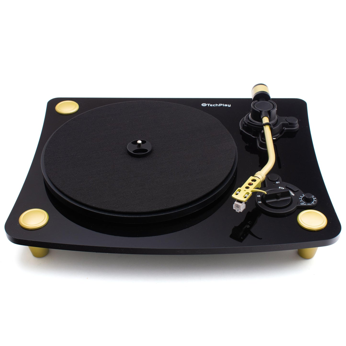 TechPlay Ghost, placa giratoria accionada por correa de 2 velocidades con transmisión Bluetooth. Se conecta a tus altavoces Bluetooth de forma inalámbrica. (negro)