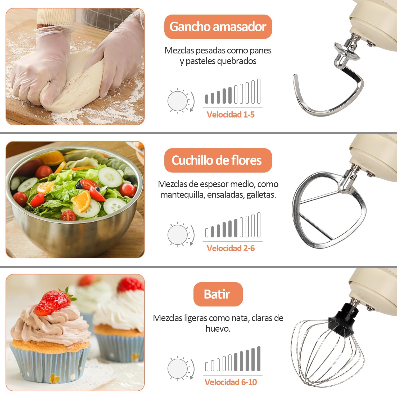 Batidora de Pedestal JZZB Negro 10 Velocidades para Repostería y Panadería en el Hogar