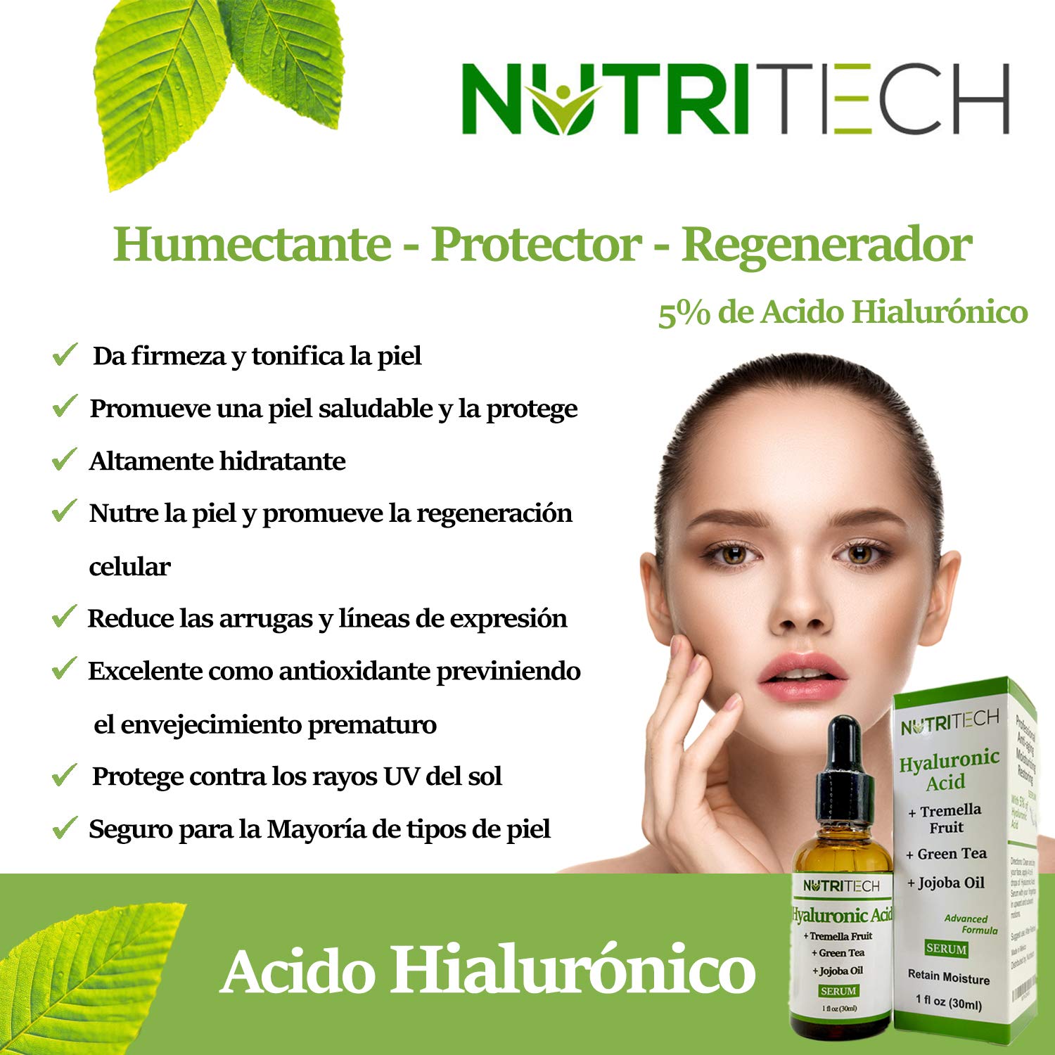 Kit de sueros faciales anti envejecimiento, 1 suero de Vitamina C, 1 suero de Acido Hialurónico y 1 suero de Retinol (Acido Ferulico)