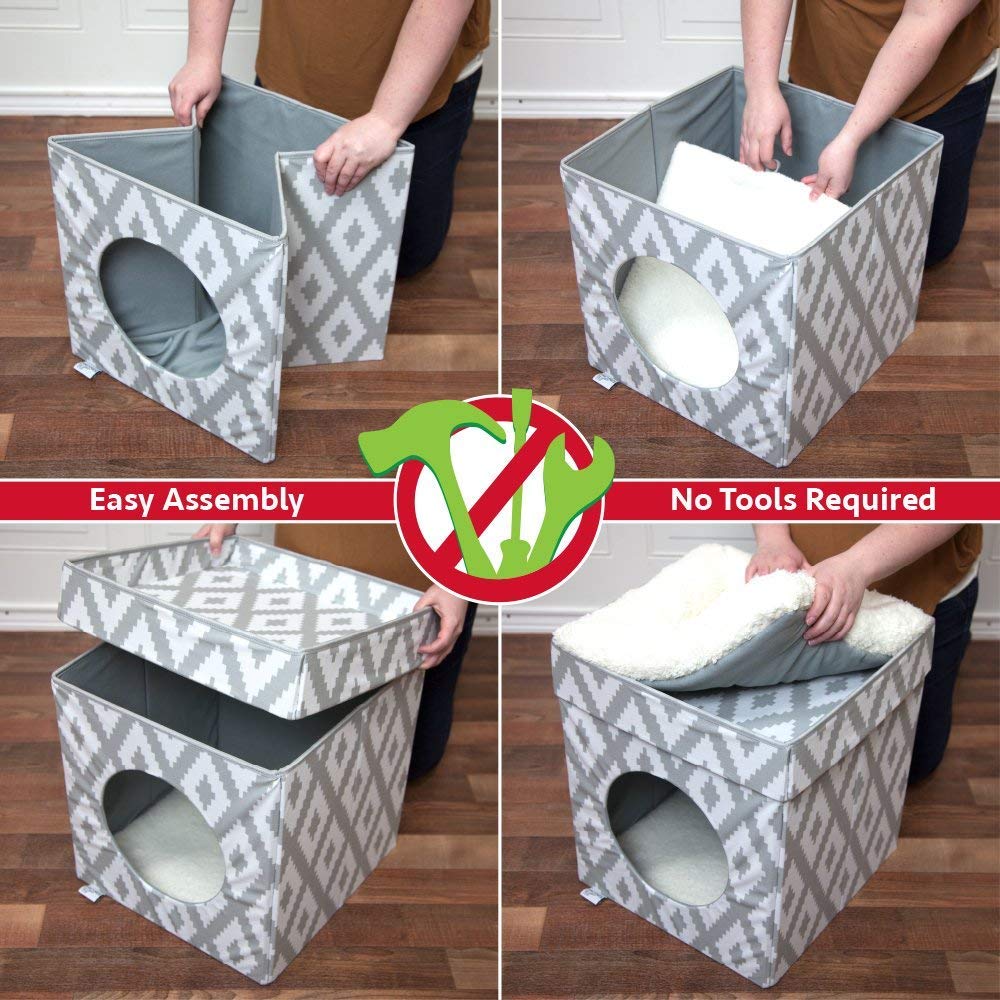 Kitty City Cama Grande para Gatos, Cubo apilable para Gatos, casa para Gatos o condominio para Gatos