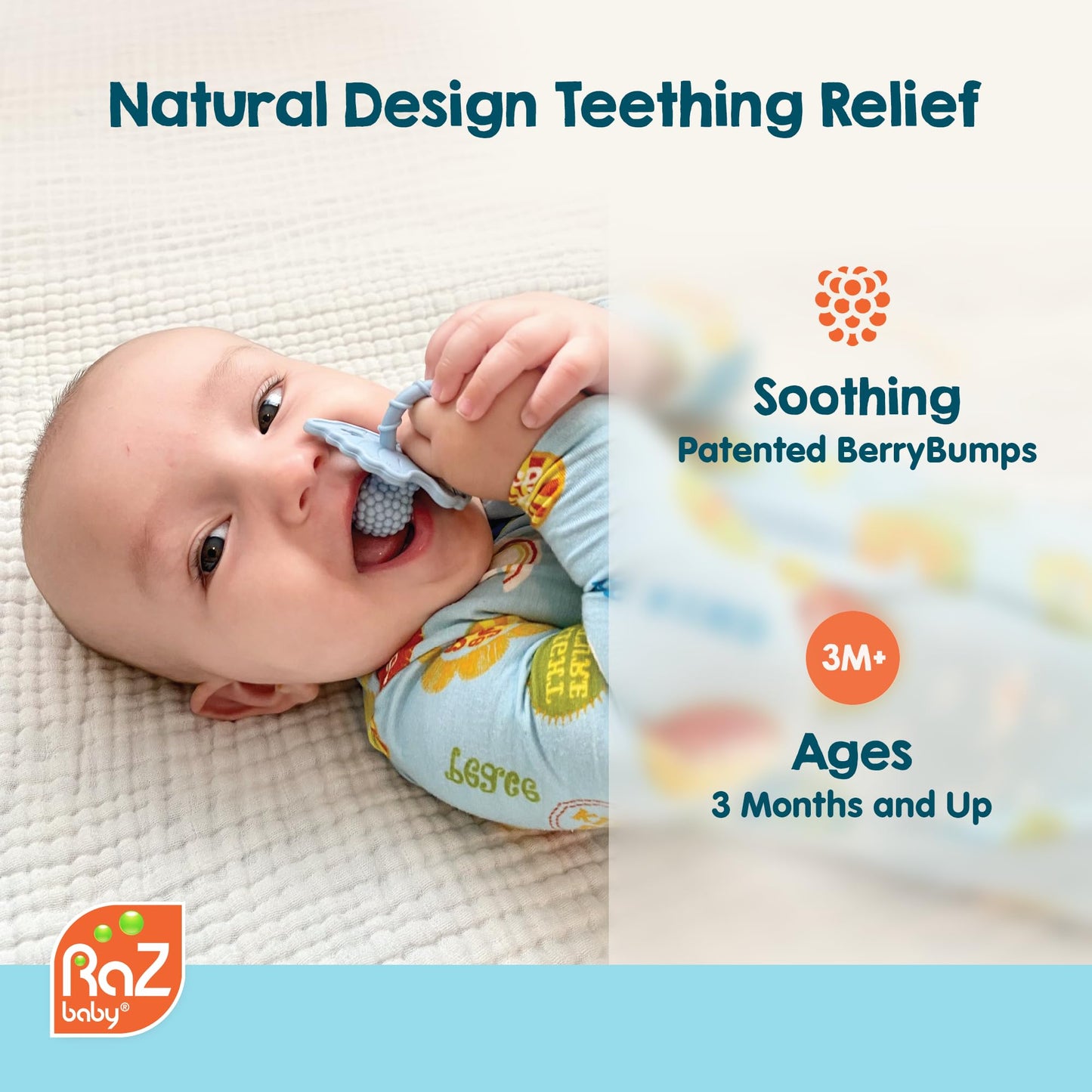 Chupete de Silicona RaZbaby Rojo Alivio de la Dentición para Bebés