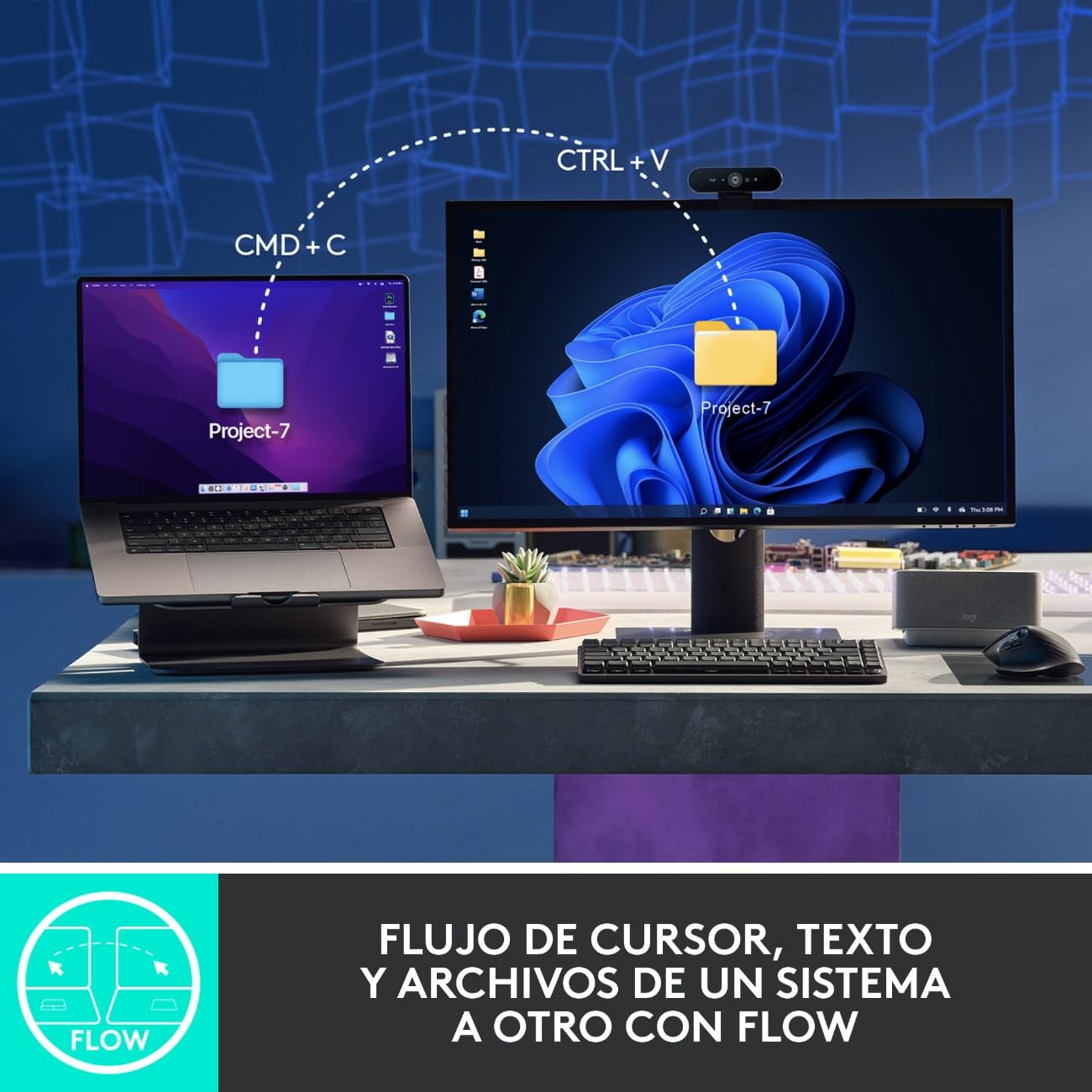 Logitech MX Master 3S Mouse Inalámbrico de Desempeño, Scrolling Ultra-rápido, 8K dpi, Seguimiento sobre Vidrio, Clics Silenciosos, USB-C, Bluetooth