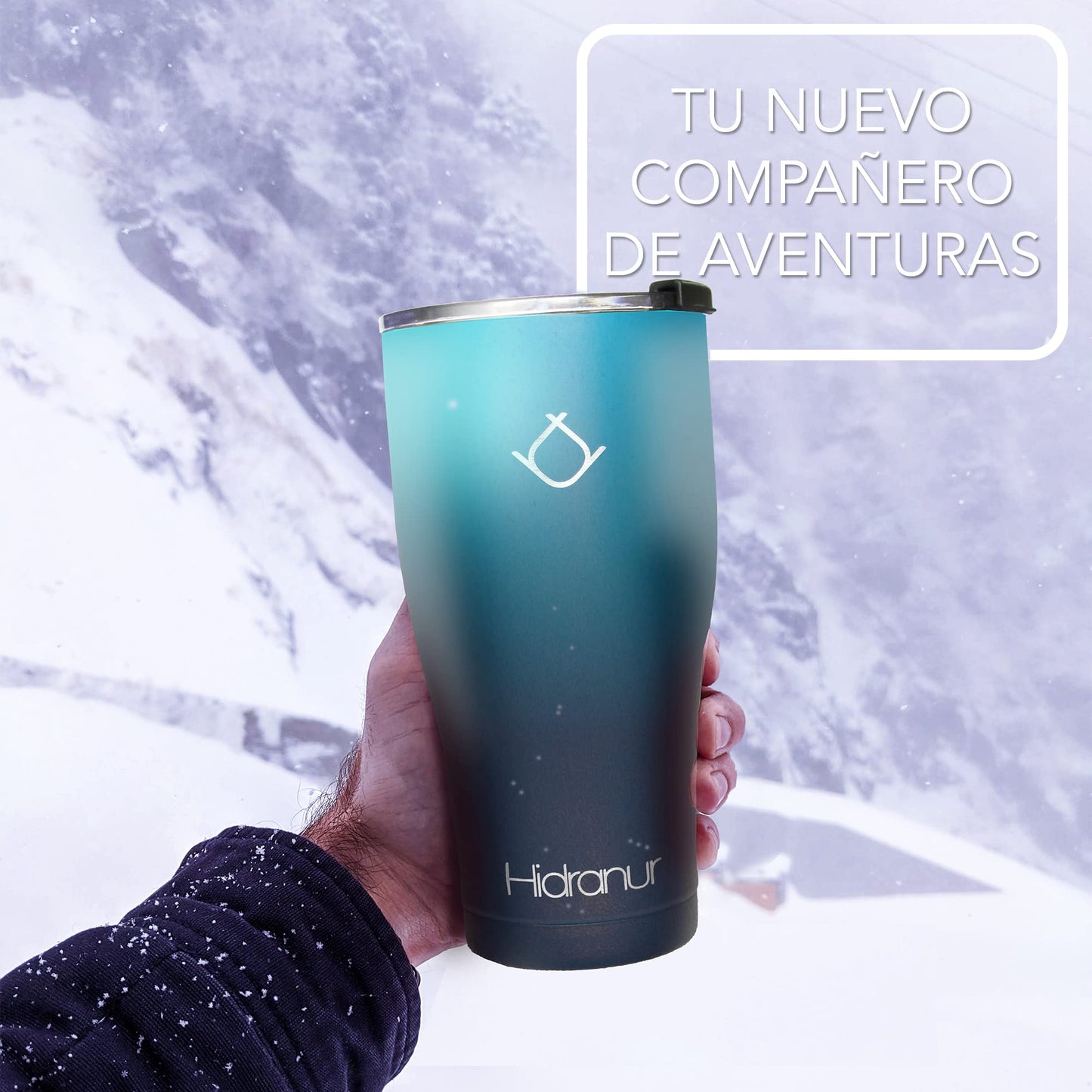 Hidranur Termo de Acero Inoxidable Doble Aislamiento Térmico, 30 Oz (887.206 ml), Termo para Café, Tapa Hermética Antifugas, Popote Incluido (Verde, 30 Oz (887.206 ml))