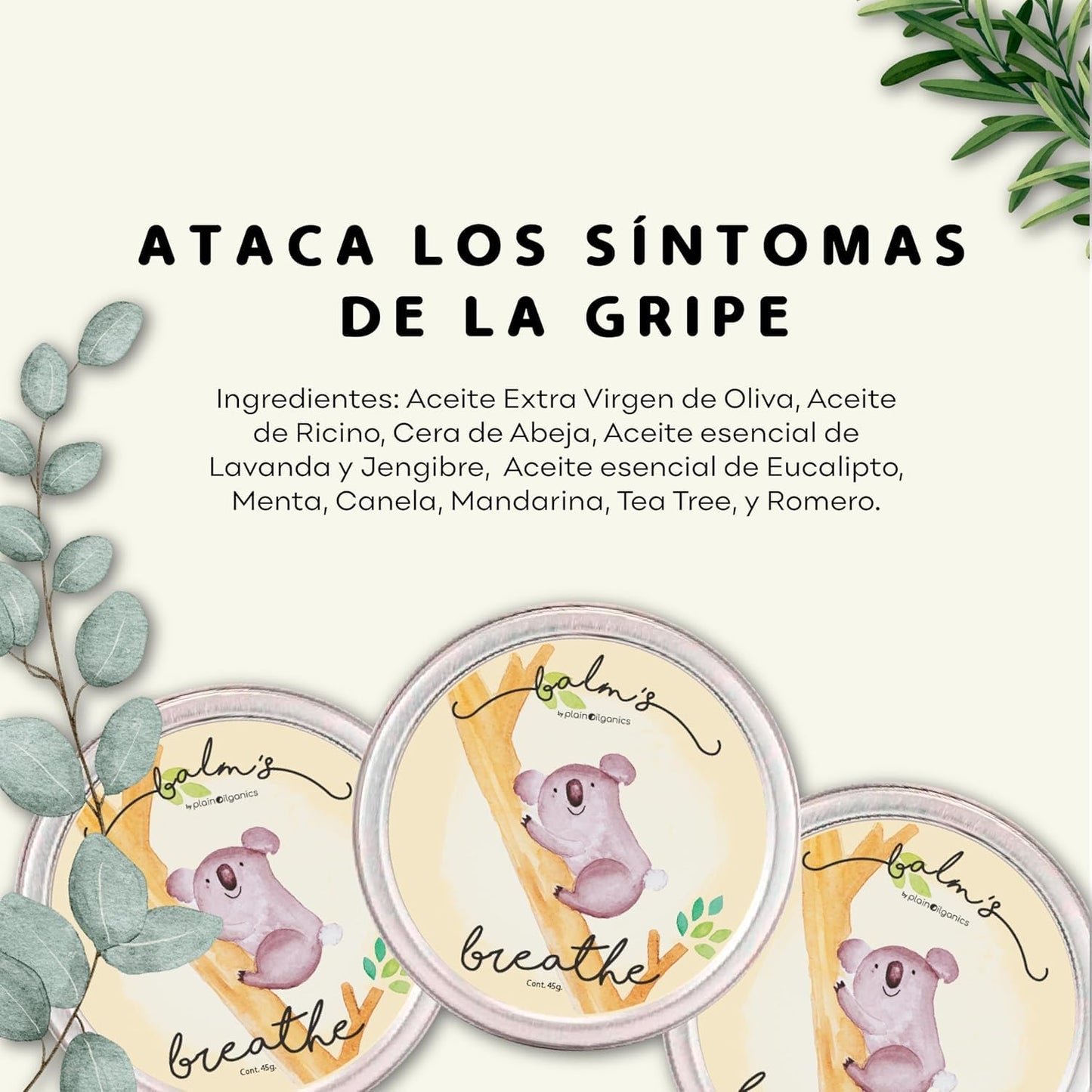 Balm's Basic Kit - Set de 3 Pomada para Dormir, Respirar y Piel Sensible Bálsamos 45g Dreams, Breathe y Baby
