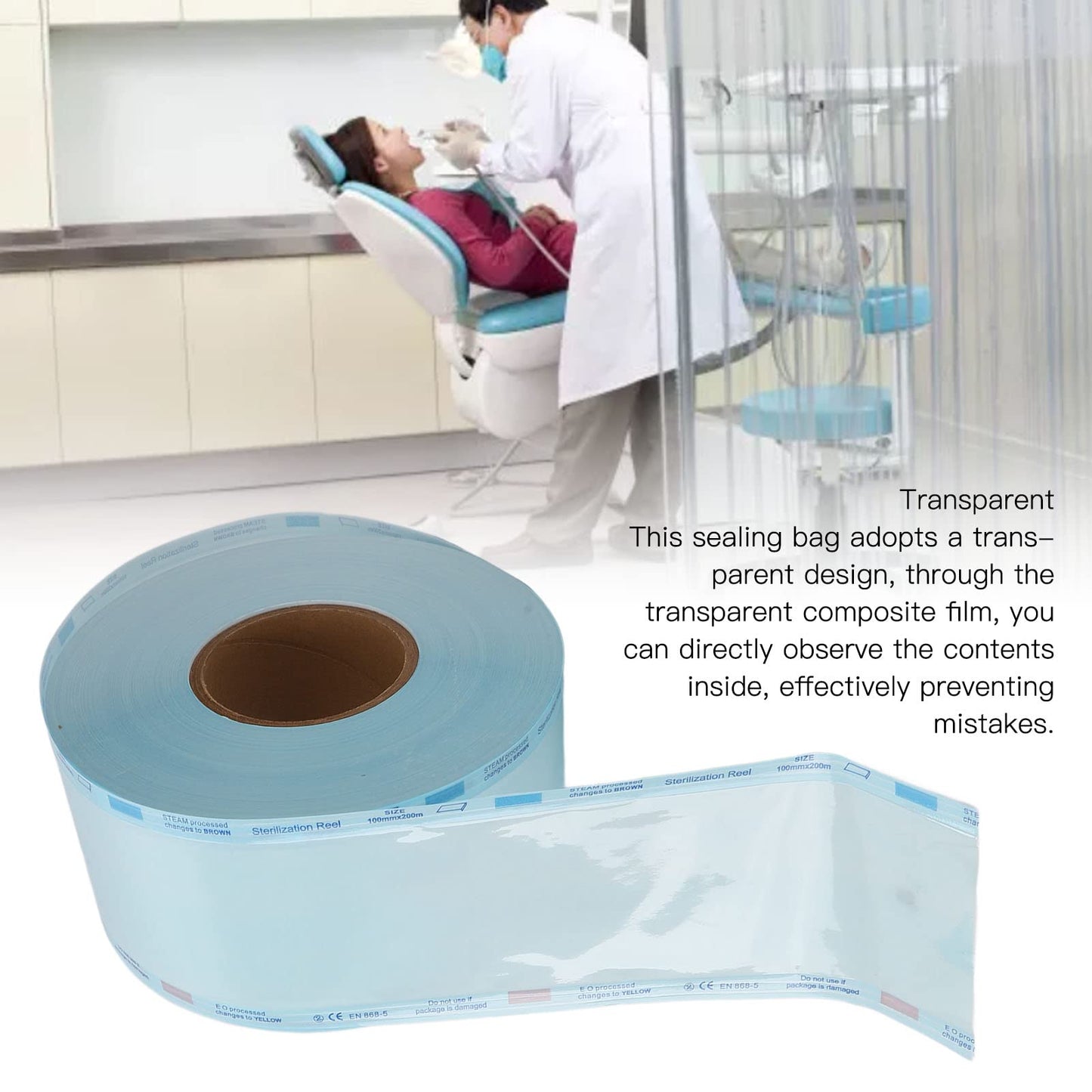 Bolsa Autosellante, Bolsa de Esterilización Autosellante Profesional, Herramienta de Almacenamiento Desechable, Bolsa de Embalaje para Teléfono Móvil para Tatuajes, Bolsas de(3.9 X 7.9in)
