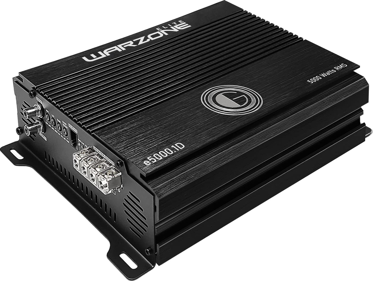 Gravity Audio E5000.1D Warzone 5000W True RMS Amplificador de coche clase D Amp 1/2/4 Ohm estable con subcontrol remoto con paquete de garantía de reemplazo completo de 1 año