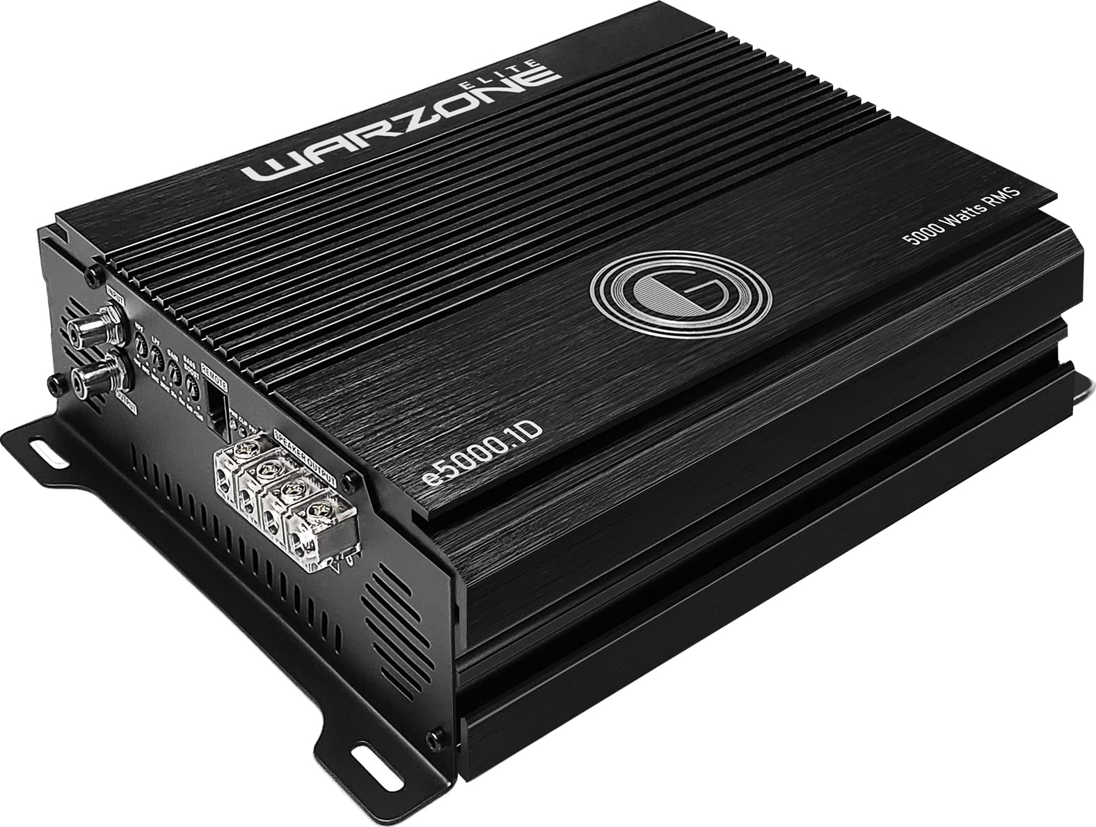 Gravity Audio E5000.1D Warzone 5000W True RMS Amplificador de coche clase D Amp 1/2/4 Ohm estable con subcontrol remoto con paquete de garantía de reemplazo completo de 1 año