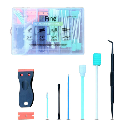 Fine My Auto - Kit de limpieza de coche - Kit de detalles de coche de primera calidad para limpieza profunda, juego de herramientas de limpieza de interiores de coche para cuidado de precisión, kit de