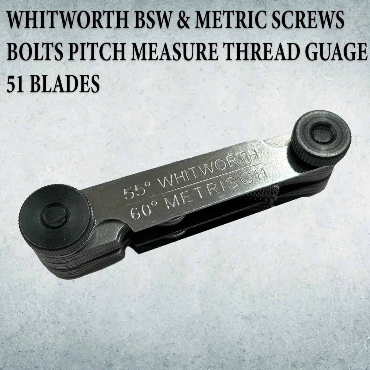 ASSORTS British Whitworth BSW & Tornillos métricos Pernos Medidor de paso de rosca 51 cuchillas