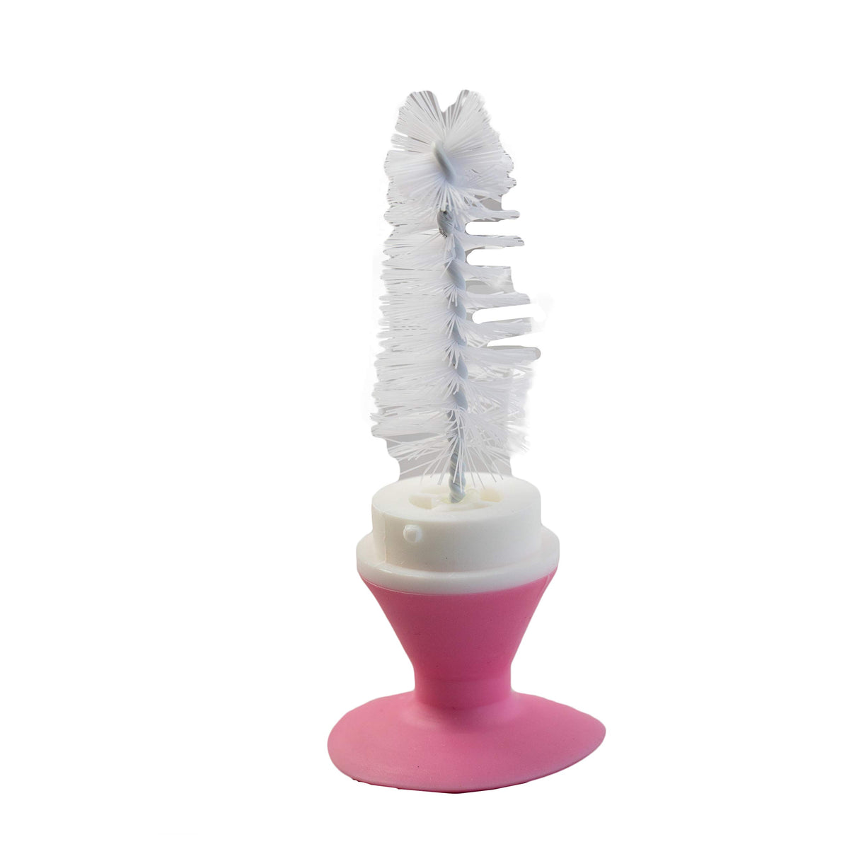 PAPU BABY Cepillo para Biberón/Botella de Silicón 100% grado alimenticio. Escobillón para Biberones. (Rosa)