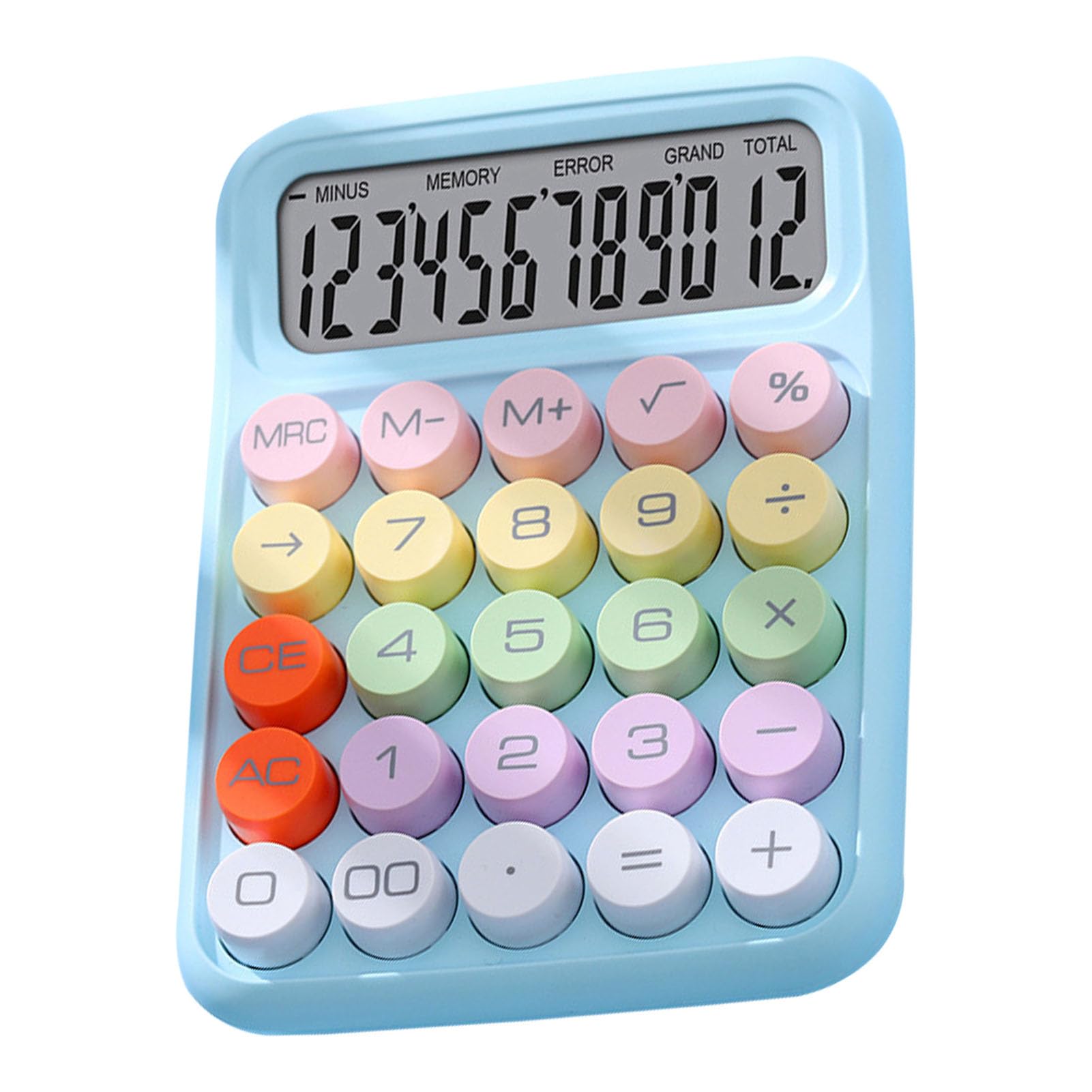 Calculadora Electrónica de Colores, Calculadora a Prueba de Salpicaduras, Conveniente para Uso Escolar y Doméstico (Cielo Azul)