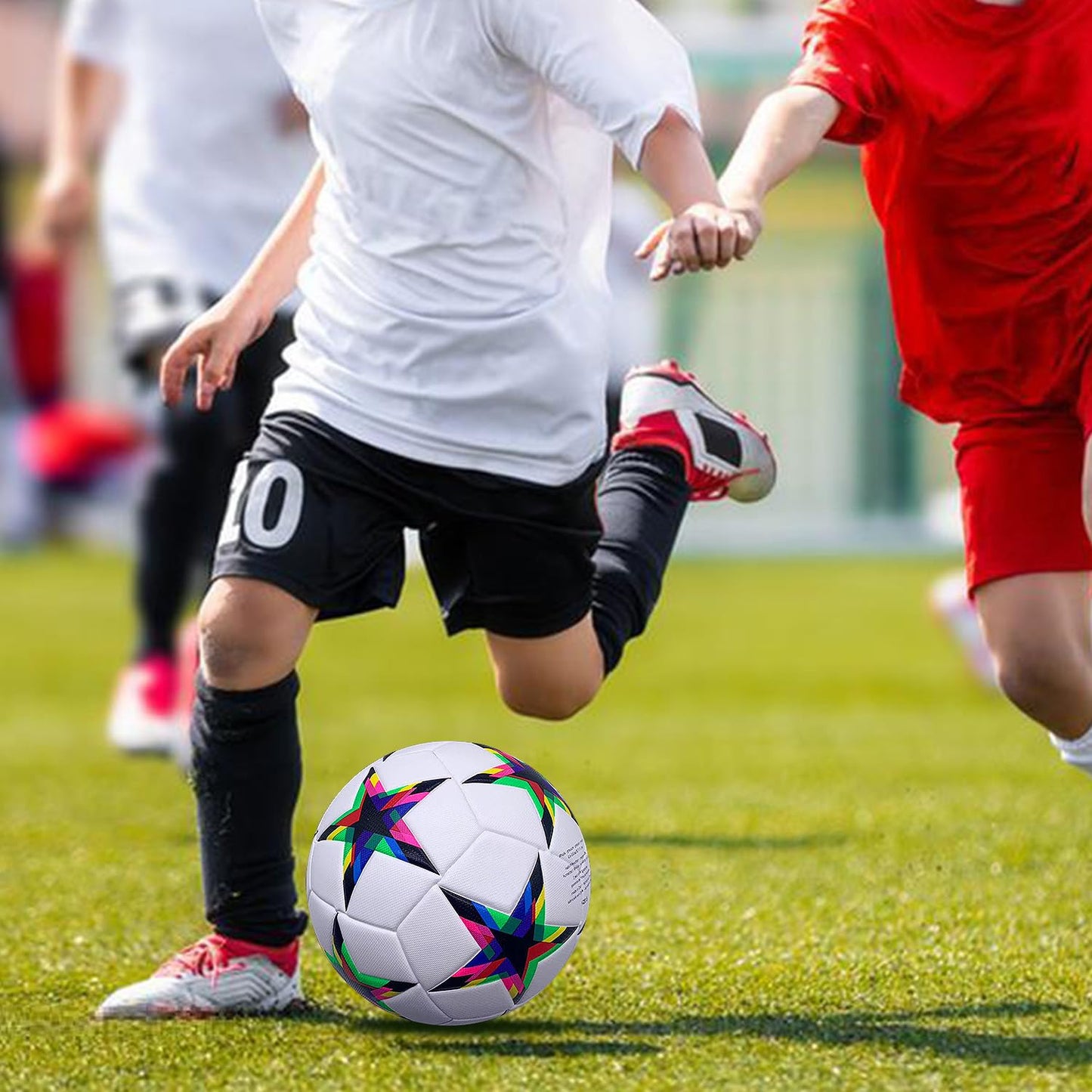 Balón de fútbol QMCZLA blanco Entrenamiento Juvenil tamaño 5 con Red de Pasador para niños y adultos
