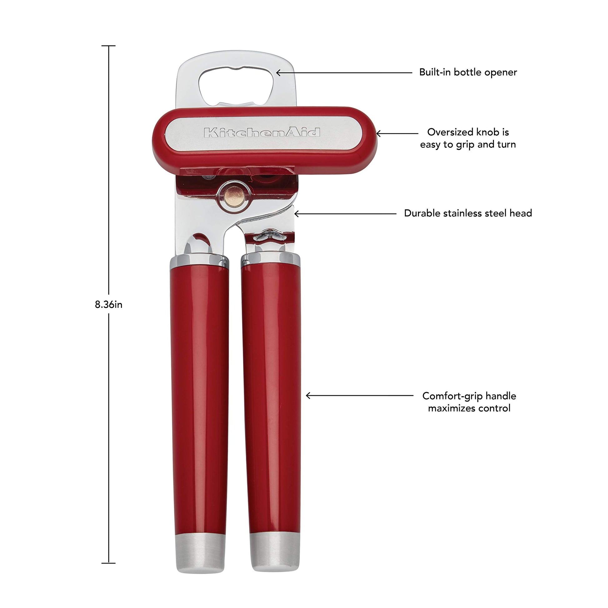 KitchenAid KO199OHERA - Abrelatas multifunción gourmet, talla única, color rojo mate