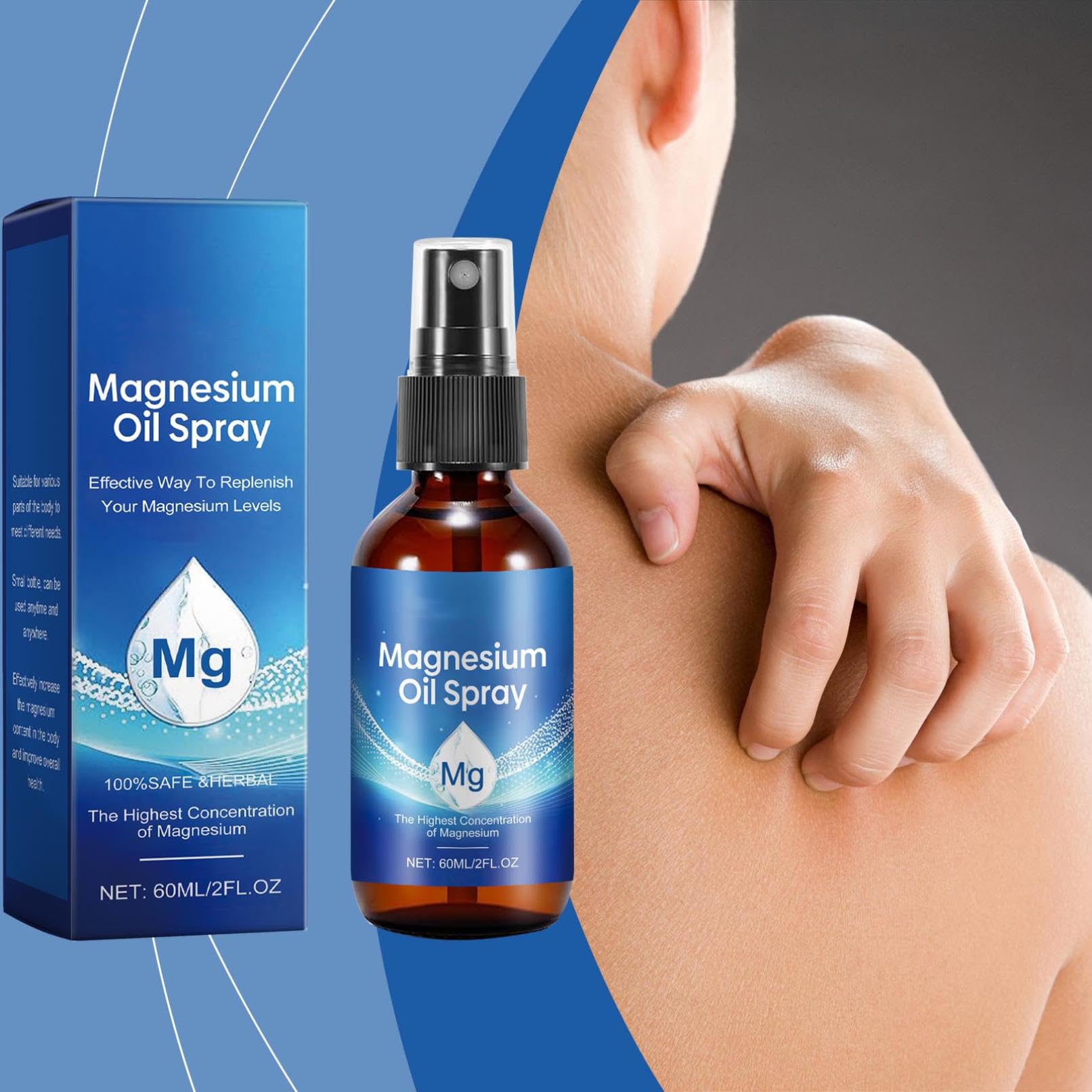 Spray Natural Orgánico de Aceite de Magnesio para Mejorar el Sueño - 60ml