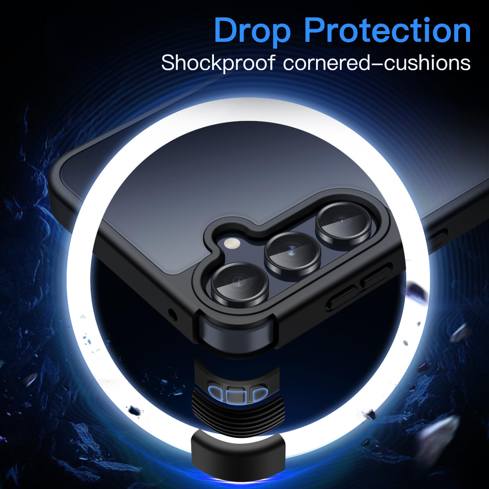 JETech Funda Mate para Samsung Galaxy A55 5G, Protectora Carcasa Fina Trasera Translúcida Esmerilada, Antihuellas (Negro)