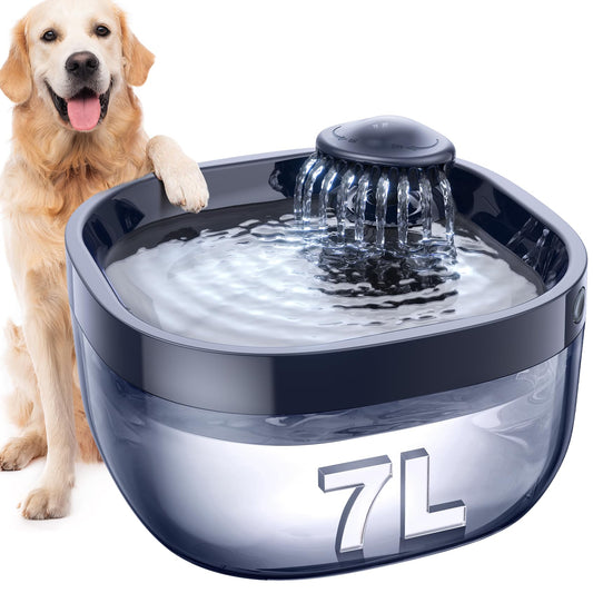 Fuente de agua para perros grandes, dispensador de tazón de agua para perros, dispensador de agua para perros con bomba ultra silenciosa para múltiples gatos, perros, mascotas (FN-W05, azul)