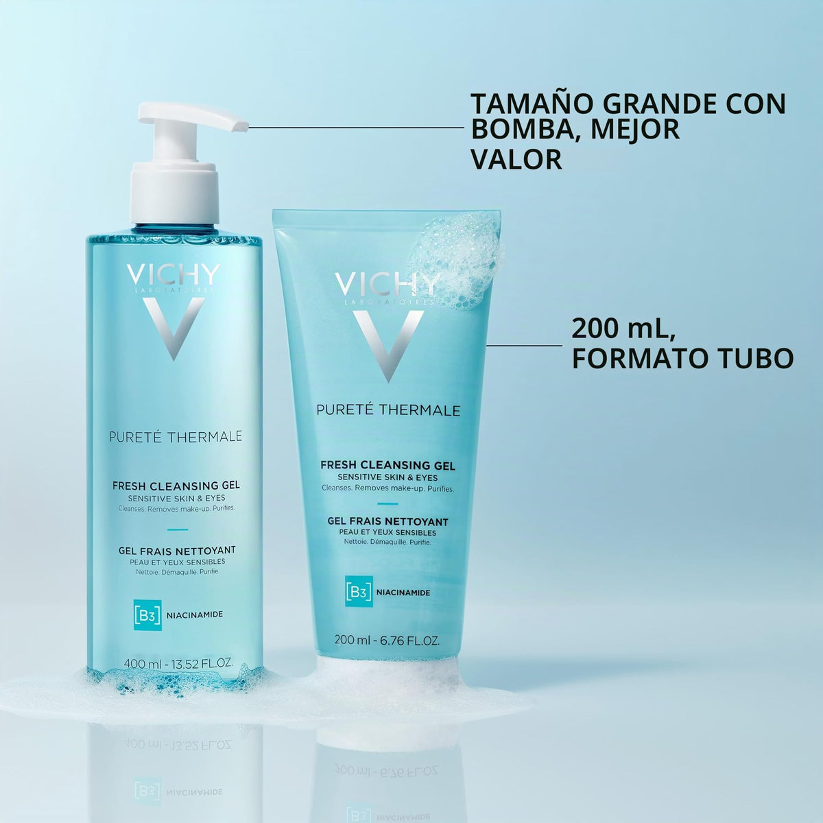 VICHY Pureté Thermale Gel Limpiador Fresco Para Pieles Sensibles