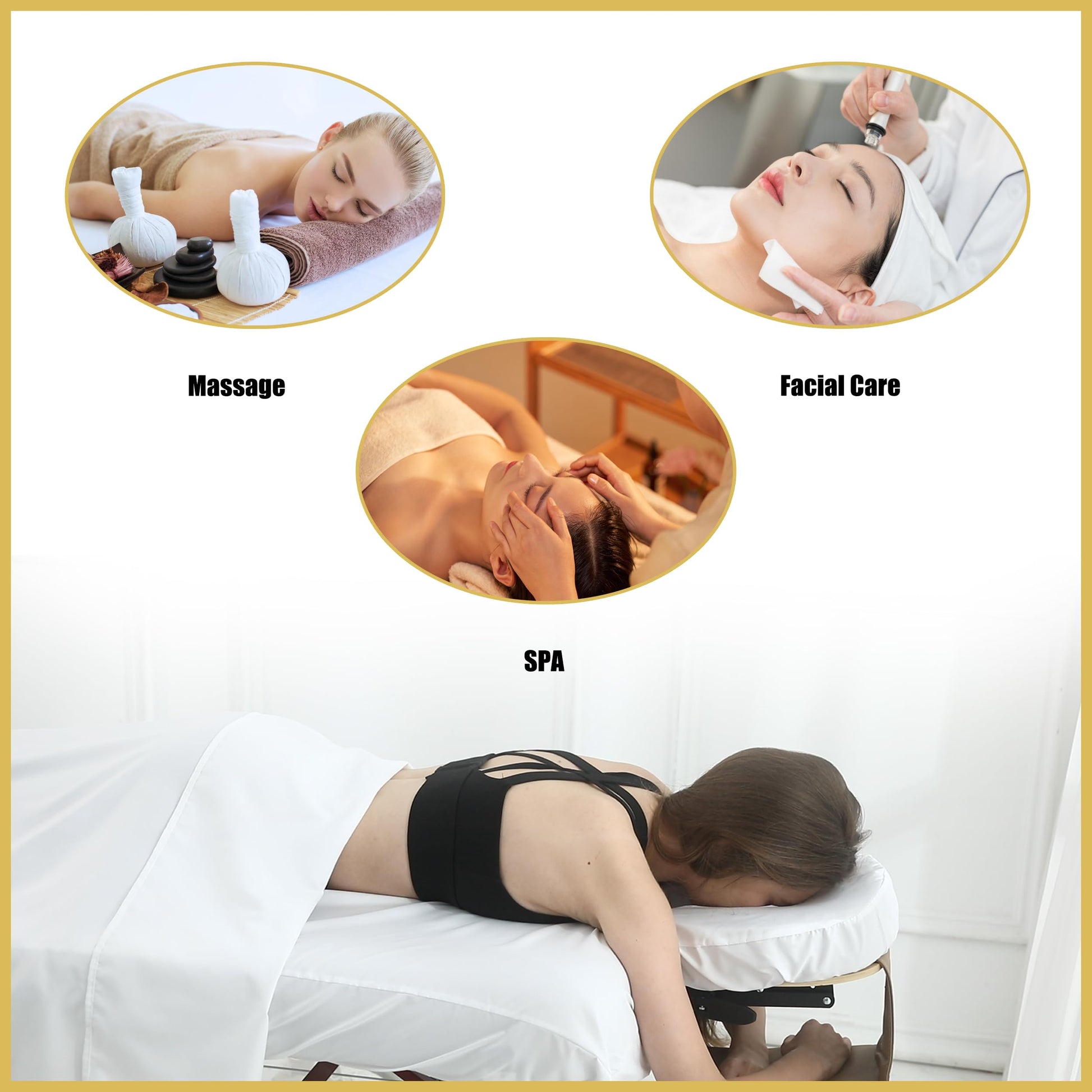 GASIYU Juegos De Sábanas De Microfibra Para Mesa De Masaje 3 Pzas Funda De Cama De Masaje Suave Libre De Arrugas Incluye Sábana Ajustable De Masaje, Sábanas De Masaje Y Cubierta De Cuna Faci