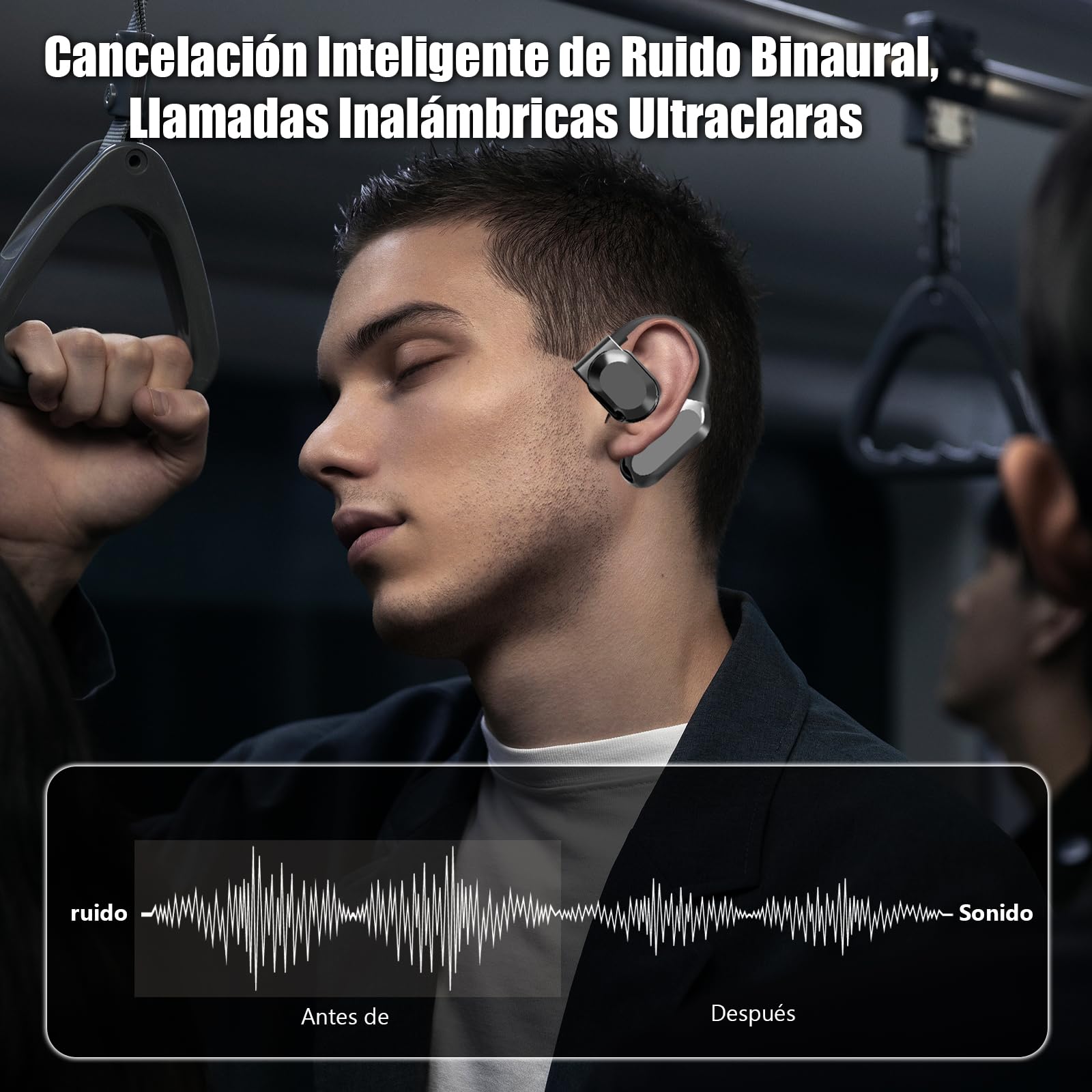 Audífonos Traductor Automática AI Negro con 144 Idiomas Bluetooth 5.4 para Viajes, Negocios y Aprendizaje