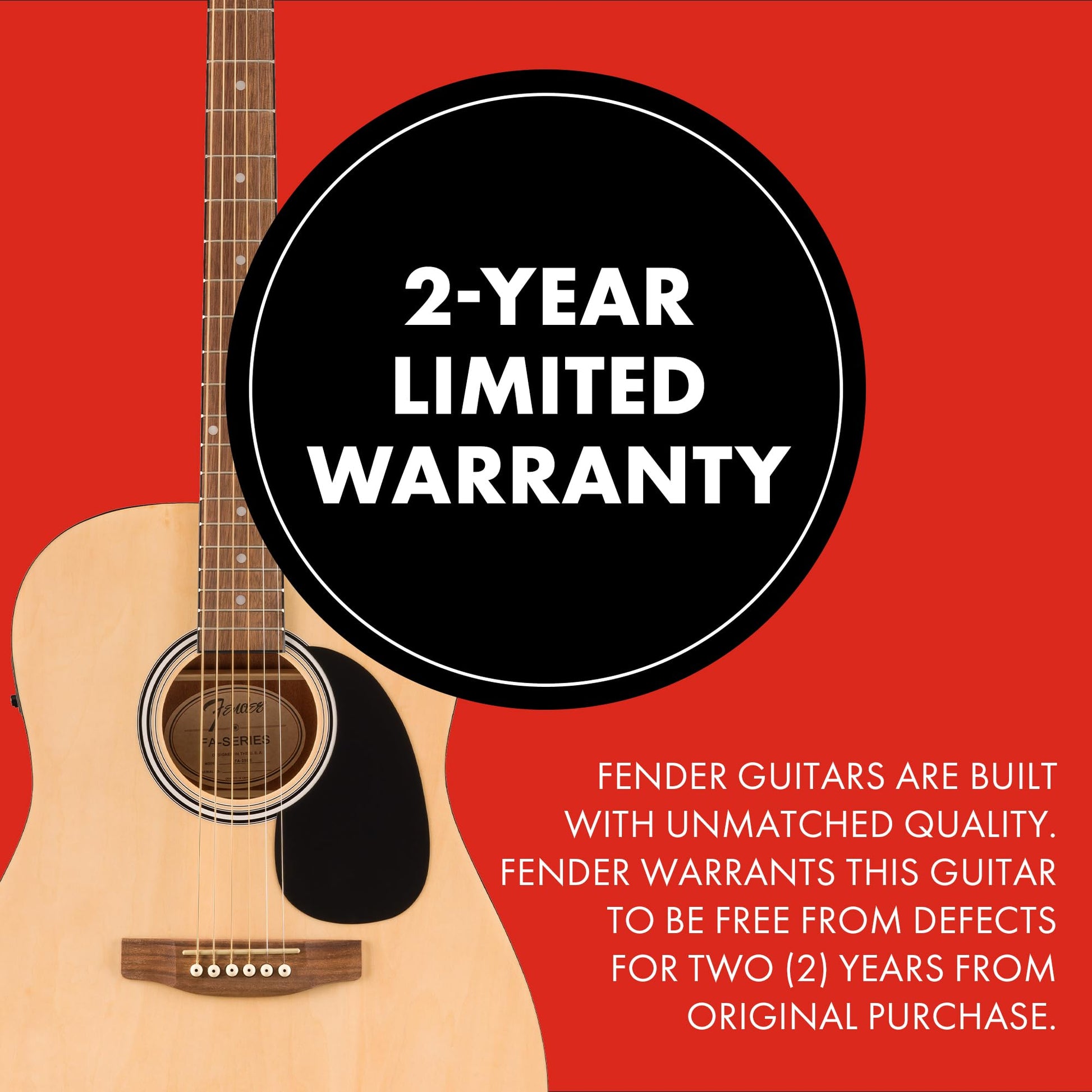 Fender FA-25CE Dreadnought Acoustic Electric Guitar, Beginner Guitar, with 2-Year Warranty, Includes On-Board Volume and Tone Controls, Comes with Free Lessons, Natural