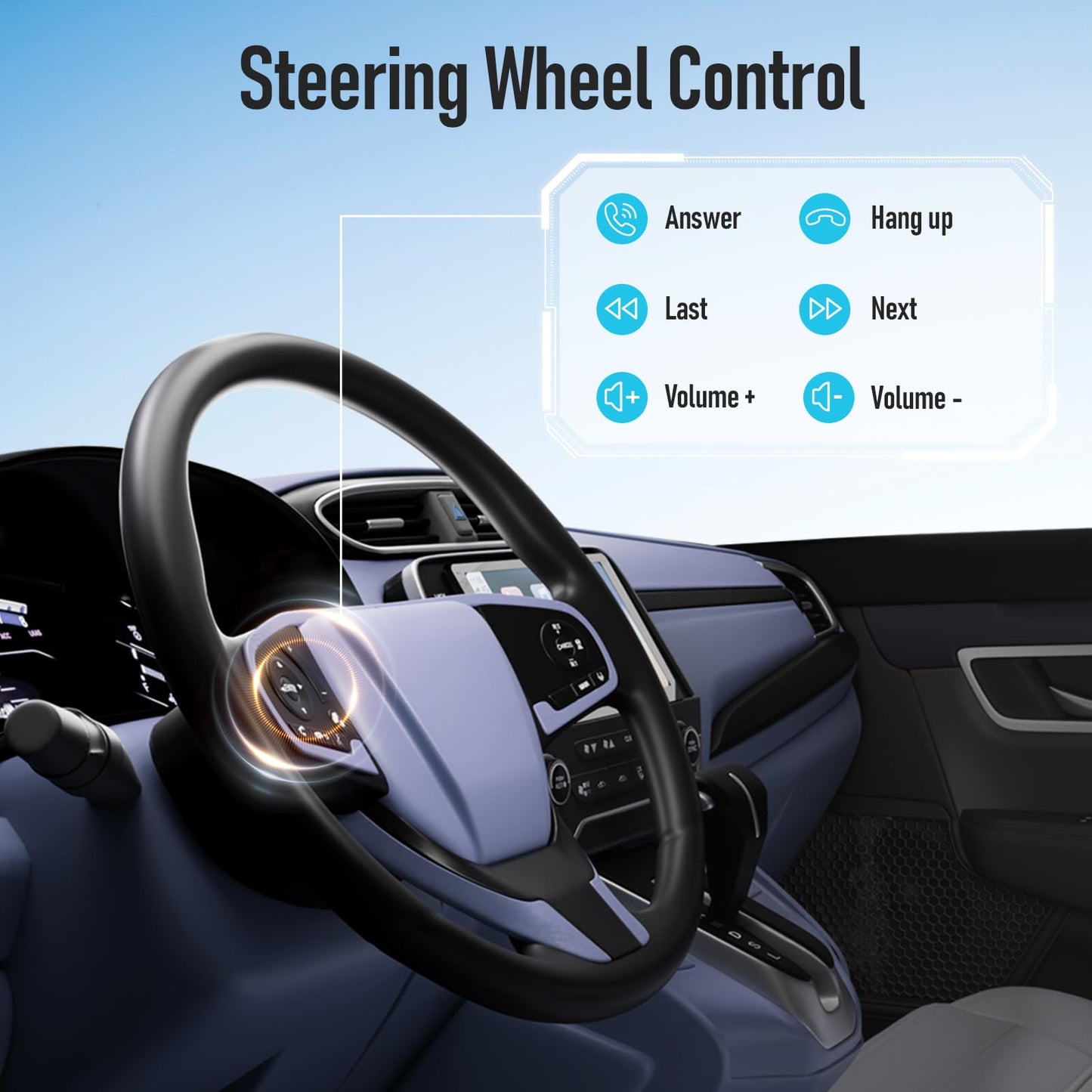 Haudio Estéreo de coche doble DIN de 7 pulgadas con Apple CarPlay y Android Auto, visualización táctil de radio de coche con Bluetooth 4.1, enlace espejo, navegación GPS, WiFi, control de voz, 2+32 GB