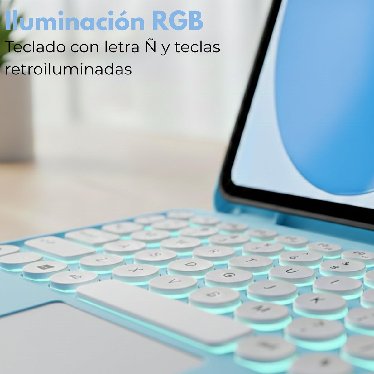 Funda Teclado MR. GADGETS Azul con Trackpad para iPad Air 4th/5th/M2/M3