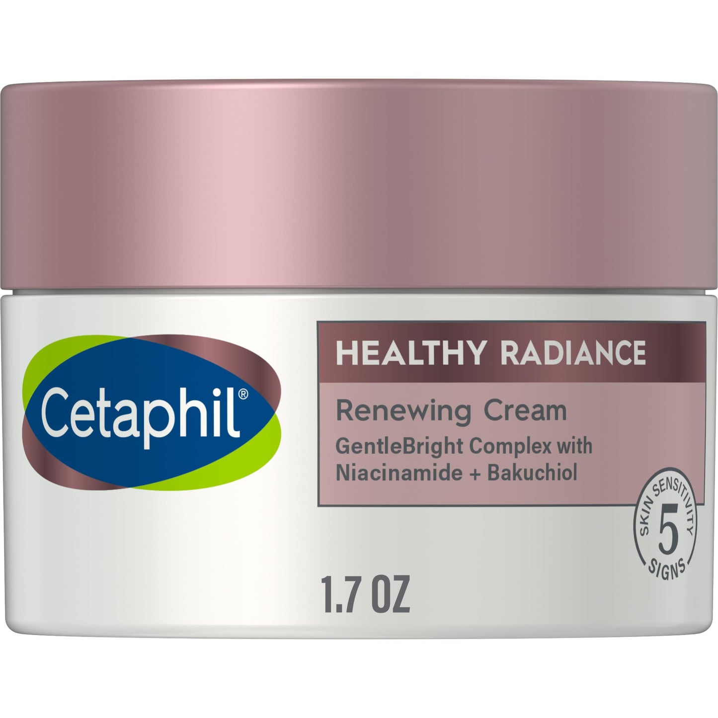 Crema facial de Cetaphil, crema renovadora de brillo saludable, reduce el aspecto de los puntos oscuros, loción iluminadora, diseñada para pieles sensibles, hipoalergénica, sin fragancia, 1.7 onzas