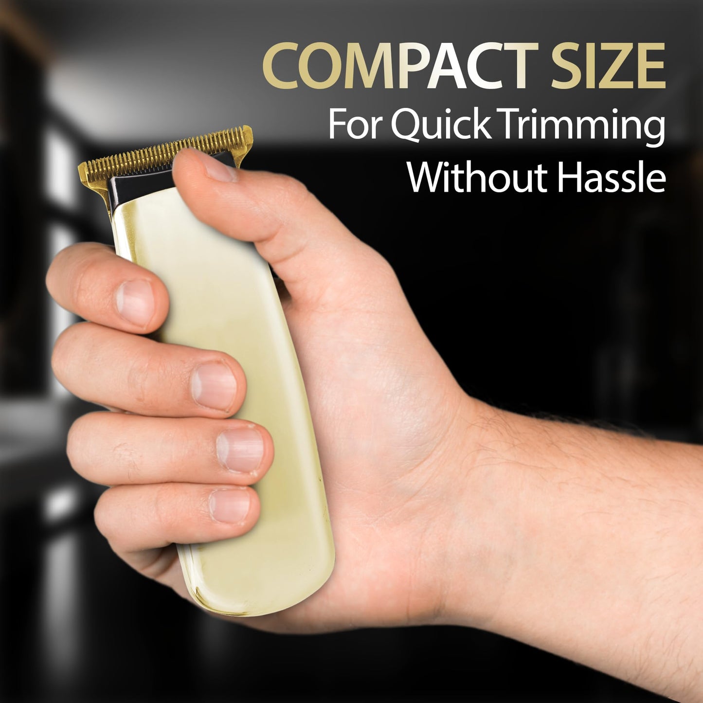 Cutting Edge-Recortadora de batería para hombres, recortadora compacta hipoalergénica con 3 peines guía (3 mm, 6 mm, 10 mm), cuchillas autoafilables, sin golpes ni irritaciones, requerida