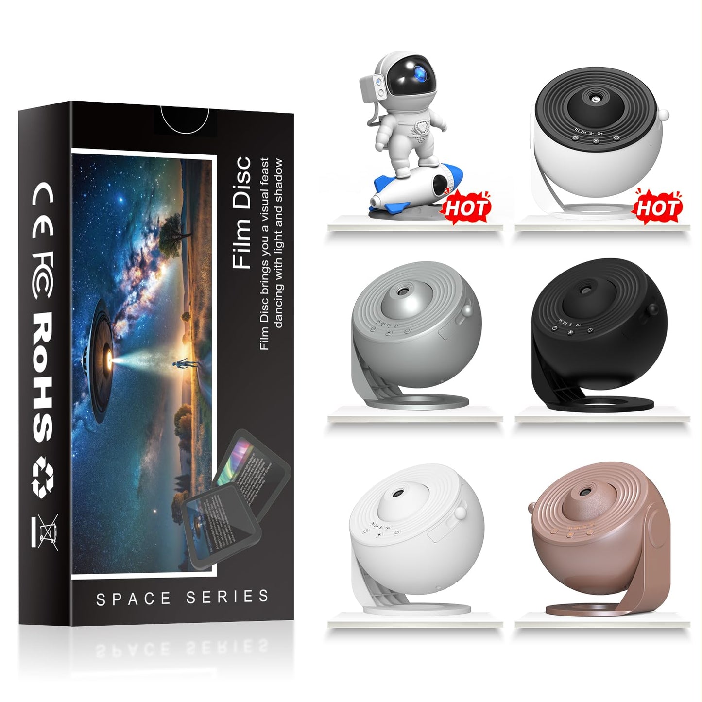 Rusoso Ultra - Disco de proyector para galaxia, 4K reemplazable, 6 discos HD Galaxy y proyector de luz nocturna, lámpara de cielo estrellado (dispositivo no incluido) (diapositiva de proyector HD -1)