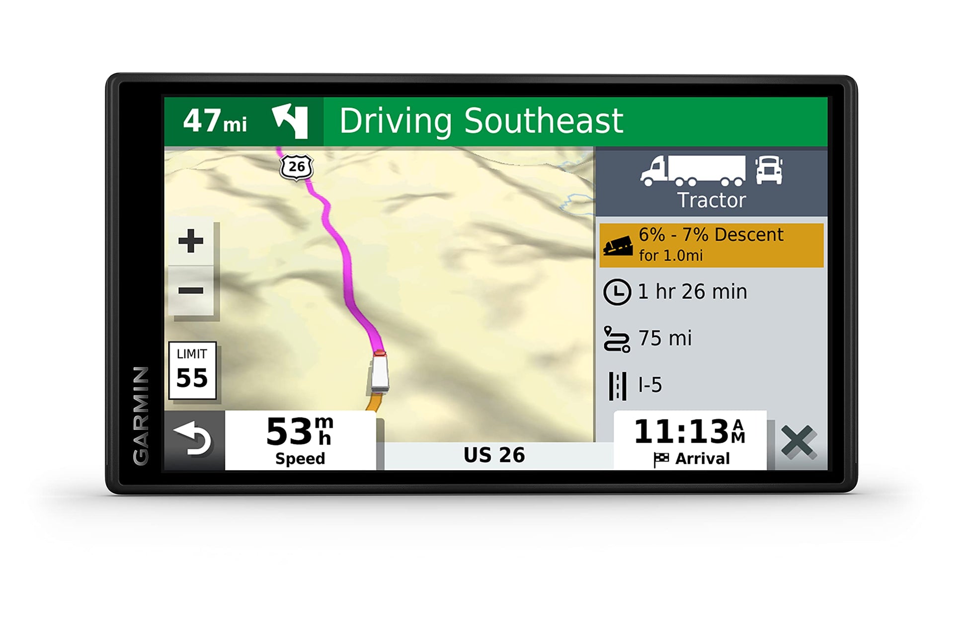 Garmin Dezl OTR500, navegador GPS de camión de 5.5 Pulgadas, enrutamiento Personalizado de Camiones y guía de Carga a Muelle, 010-02603-00