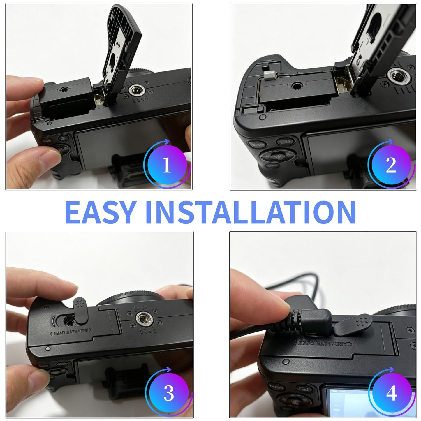 Kimaru LP-E12 Dummy Battery ACK-E12 Adaptador de corriente CA DR-E12 Kit de acoplador CC para cámaras Canon EOS M50 Mark II, M50, M200, M100, M10, M2, M