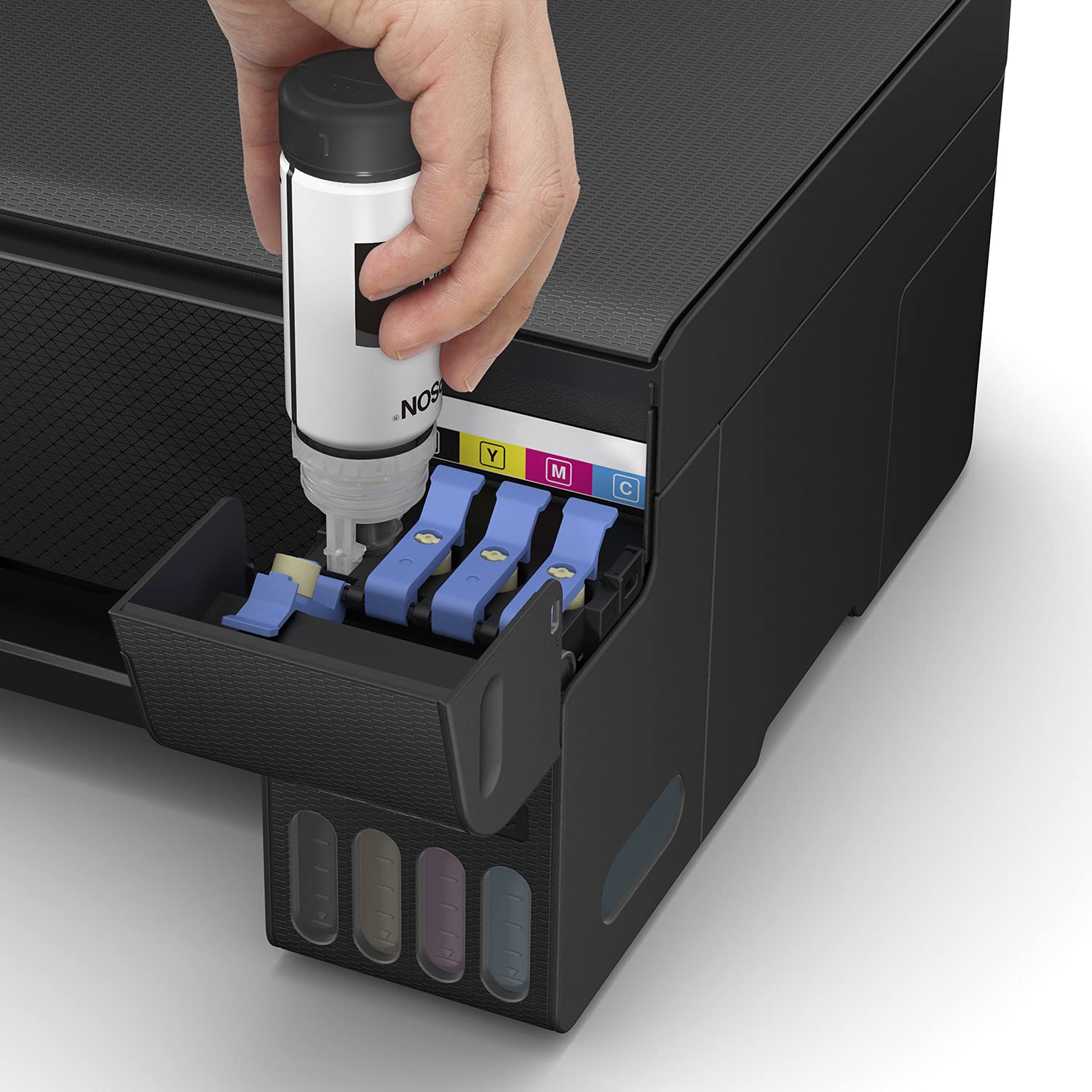 Epson Impresora Multifuncional Ecotank L3210+ con Paquete de 500 Hojas, Tanque de Tinta a Color para Hogar, conectividad USB