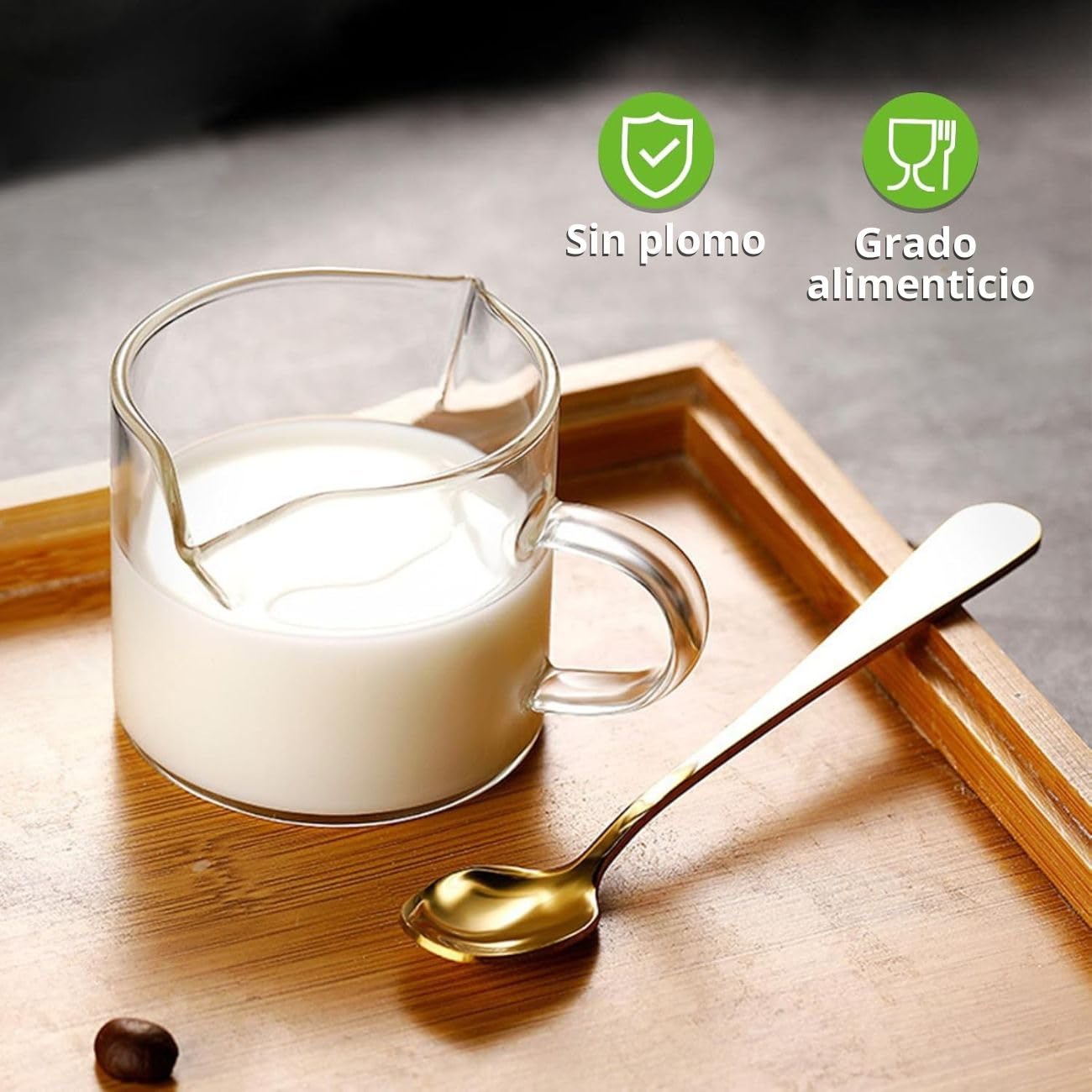 Juego de Tazas de Café U Chef Vidrio Transparente de Doble Boquilla 4 Onzas