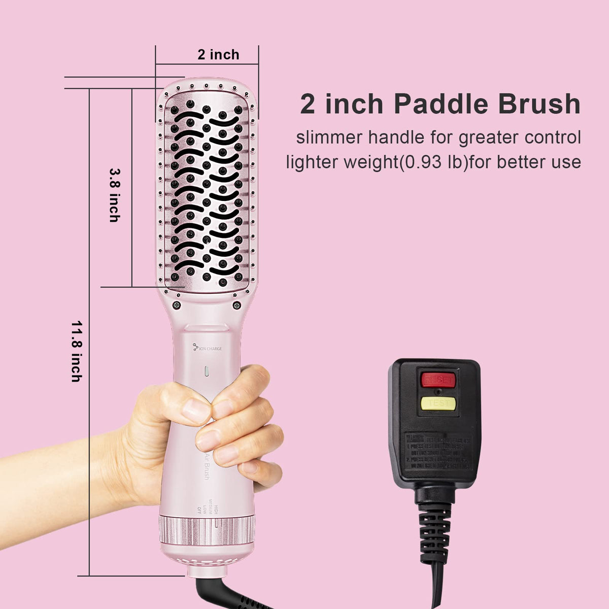 Secador de Pelo DAN Technology Rosa 3 en 1 para Cabello Dañado