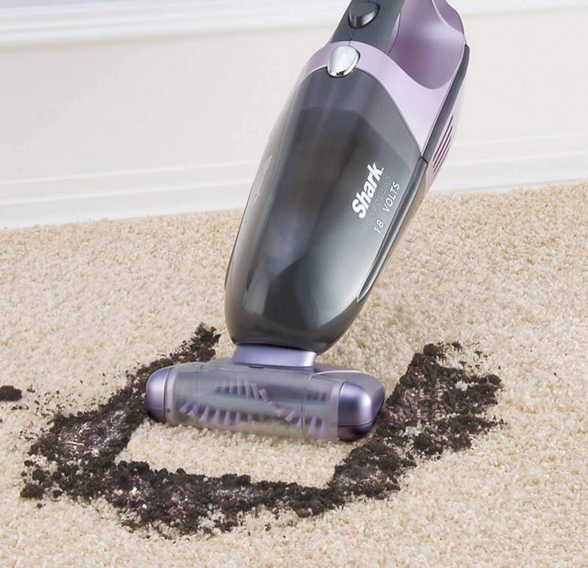 Shark Pet-Perfect II Aspiradora de Mano inalámbrica sin Bolsa para alfombras y Suelos Duros con tecnología Twister y batería Recargable (SV780), Lavanda