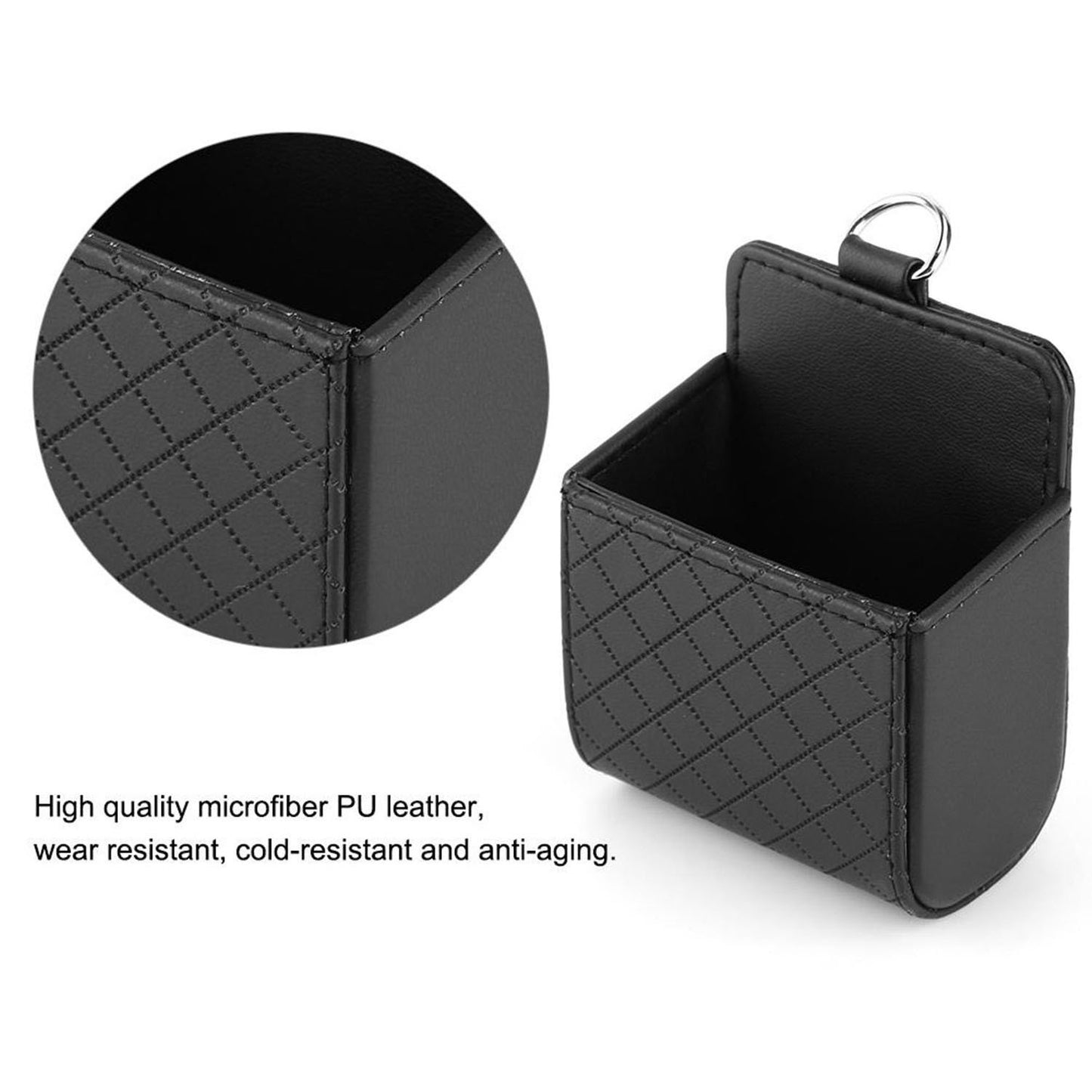 Yosoo Coche Auto Respaldo Interior Aire Ventilación Celular Organizador bolsa bolsa caja almacenamiento ordenado moneda bolso estuche con gancho (negro)