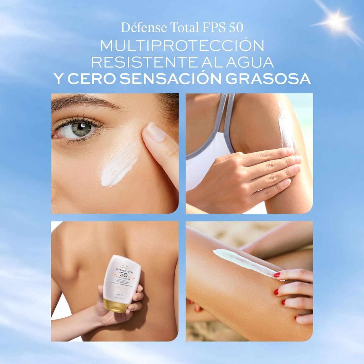 L'BEL - Défense Total Protector Solar para Rostro y Cuerpo 80 ml, Alta Protección FPS 50+, de Amplio Espectro, Crema Solar de Rápida Absorción, Resistente al Agua y Sudor, Ideal para Actividades en Exterior