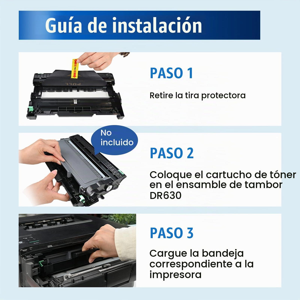 Unidad de Tambor Brother DR630 para Impresoras HL y MFC-L Negra