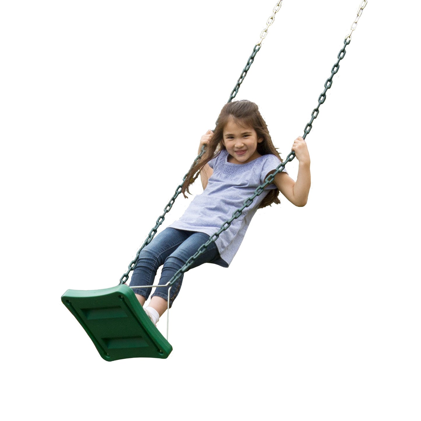 Columpio Swing-N-Slide Verde con Base de oscilación y Cadenas recubiertas para Juego