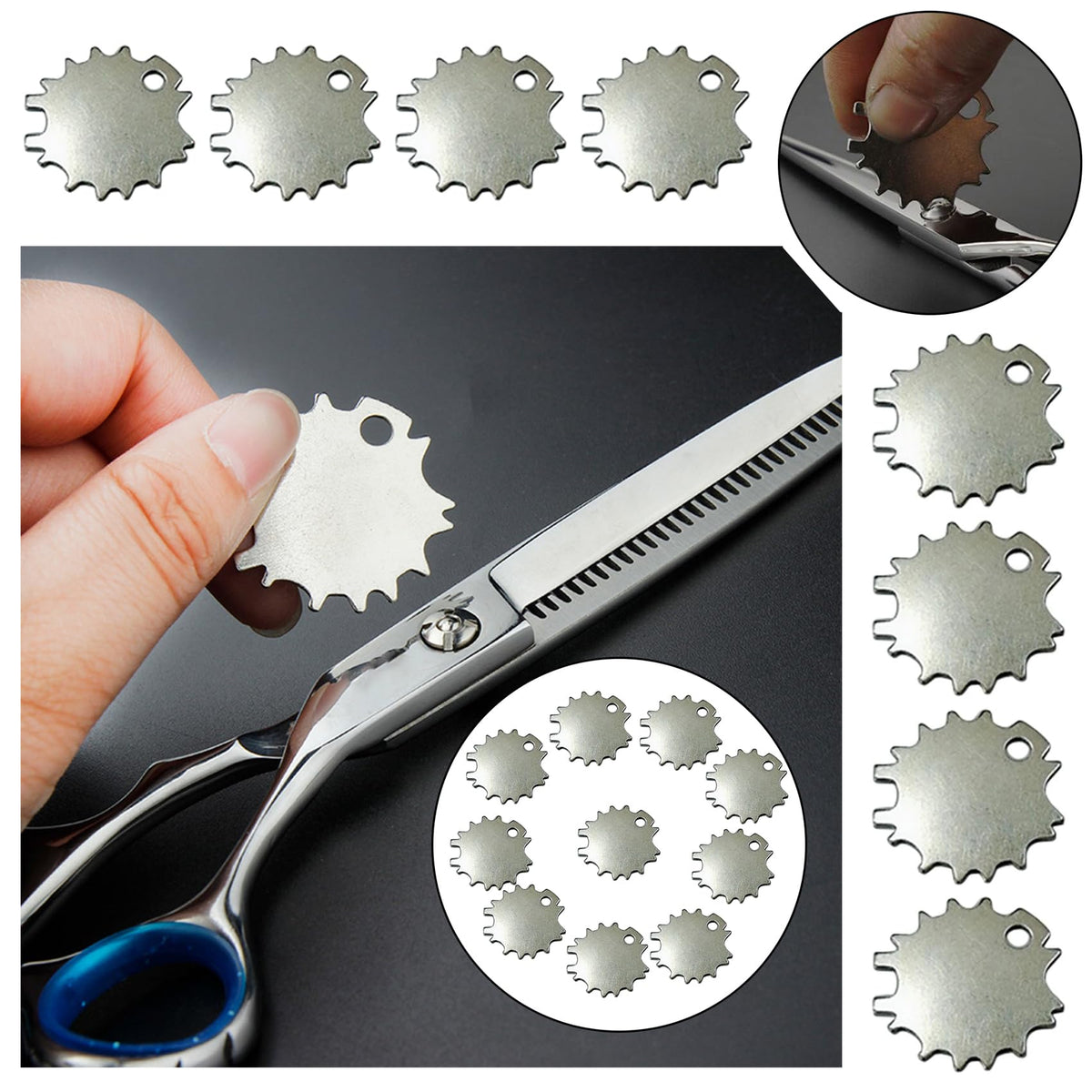 TorSor - Juego de 12 tijeras de corte de pelo para apretar la llave de la unidad de llave universal con mango ajustable de tensión para Kenchii Wolff Kamisori Kasho Washi, tijeras de peluquería y