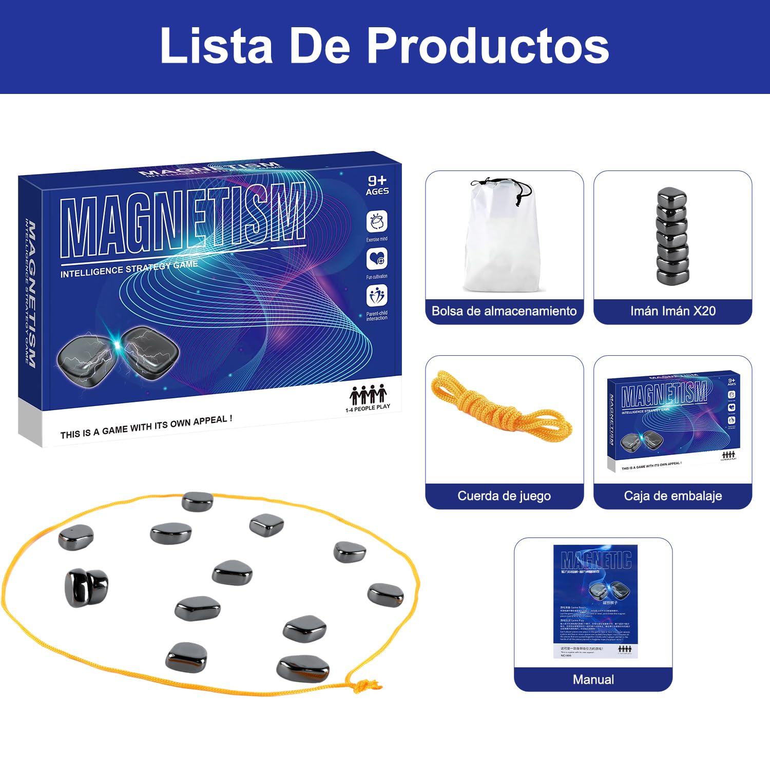 KCHOOH Juego de Ajedrez Magnético,Juegos de Mesa,Juego de Ajedrez Magnético Portátil, Magnetic Chess GameJuego de Mesa para Fiesta Familiar, Juego Cuerda (B)