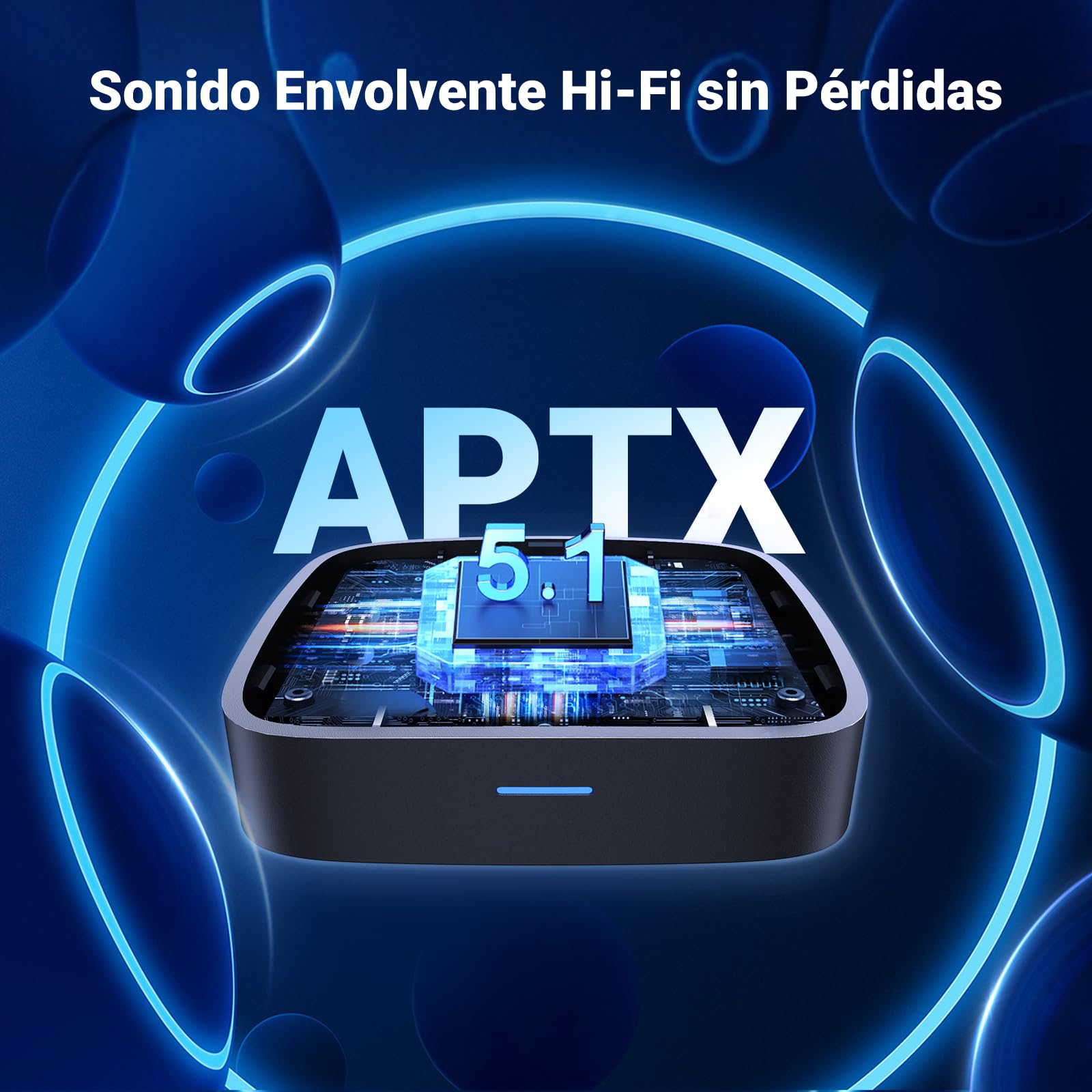 Receptor Bluetooth de Coche UGRRN Negro con Aux Dual Link Aptx HD para Teléfonos Inteligentes y Tabletas