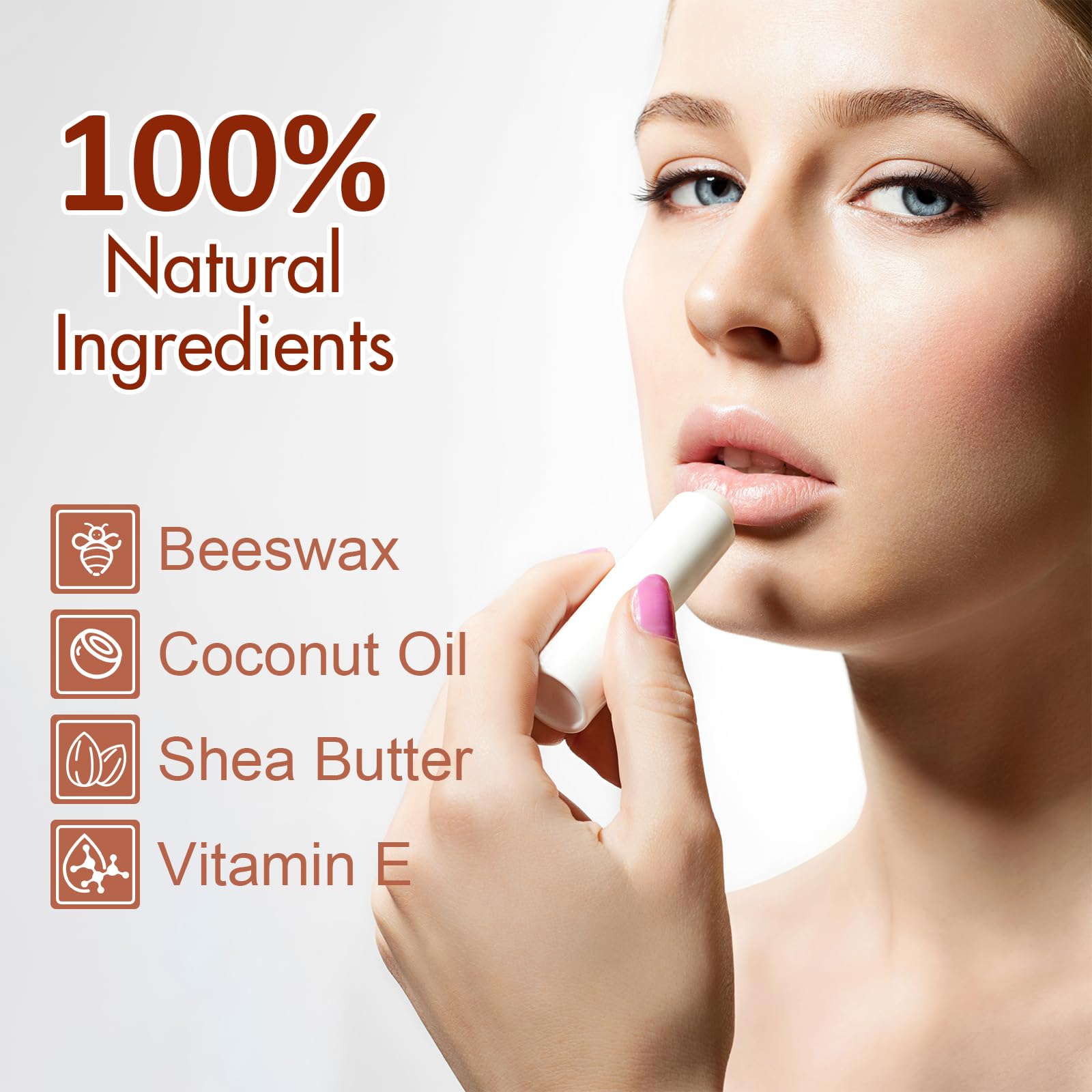 Bálsamo Labial VISRIE Natural Tubo Blanco Personalizado a Granel