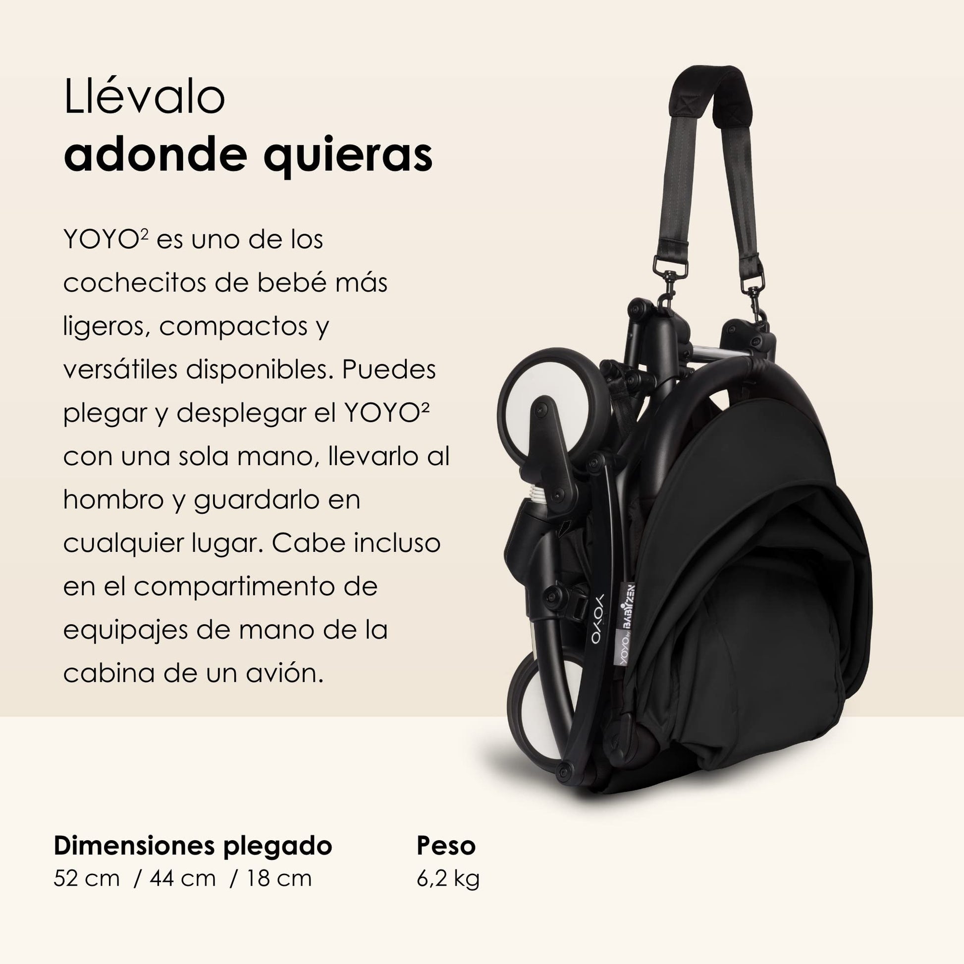 Babyzen Carriola YOYO² Chasis Negro Y Color Pack 6+ (Negro)