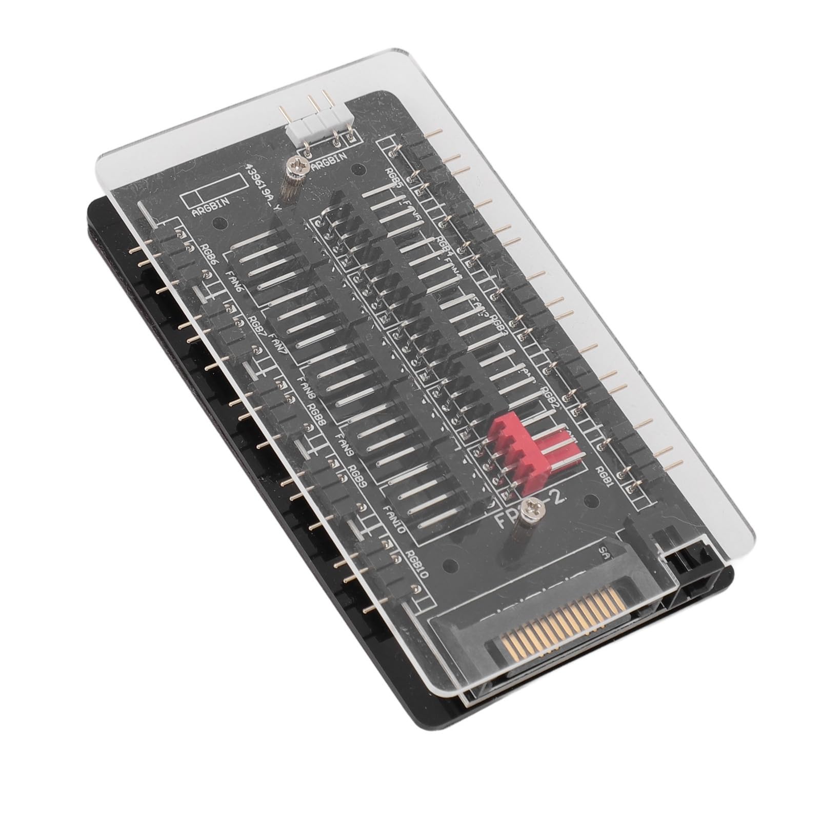 Hub de Ventilador ARGB PWM de 10 Vías, Hub de Ventilador con Caja 2 en 1 PWM ARGB con Fuente de Alimentación, Diseño Magnético, para Ventiladores RGB de 4 Pines